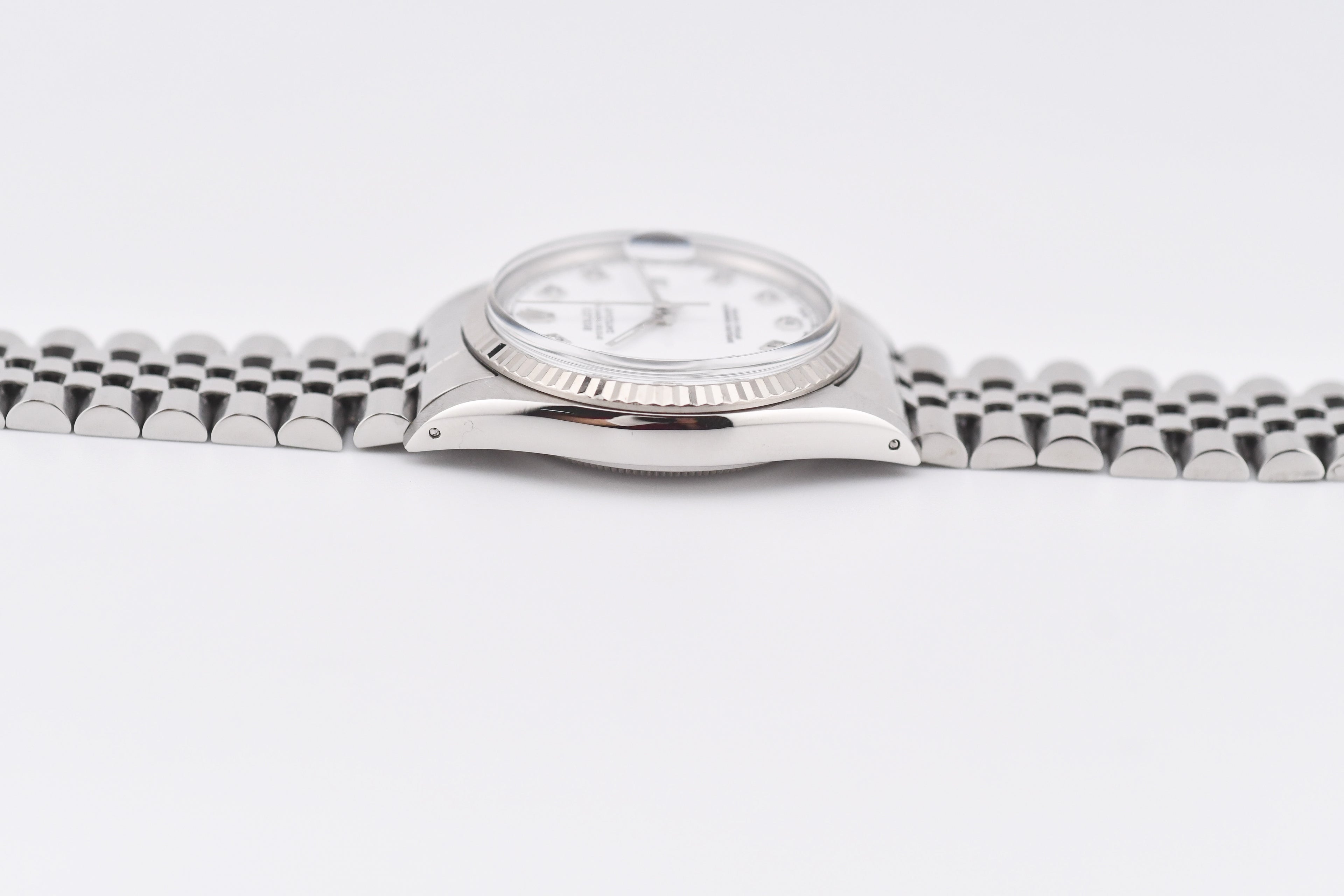 Rolex Datejust 36mm Ref 16014 Custom White Diamond Dial