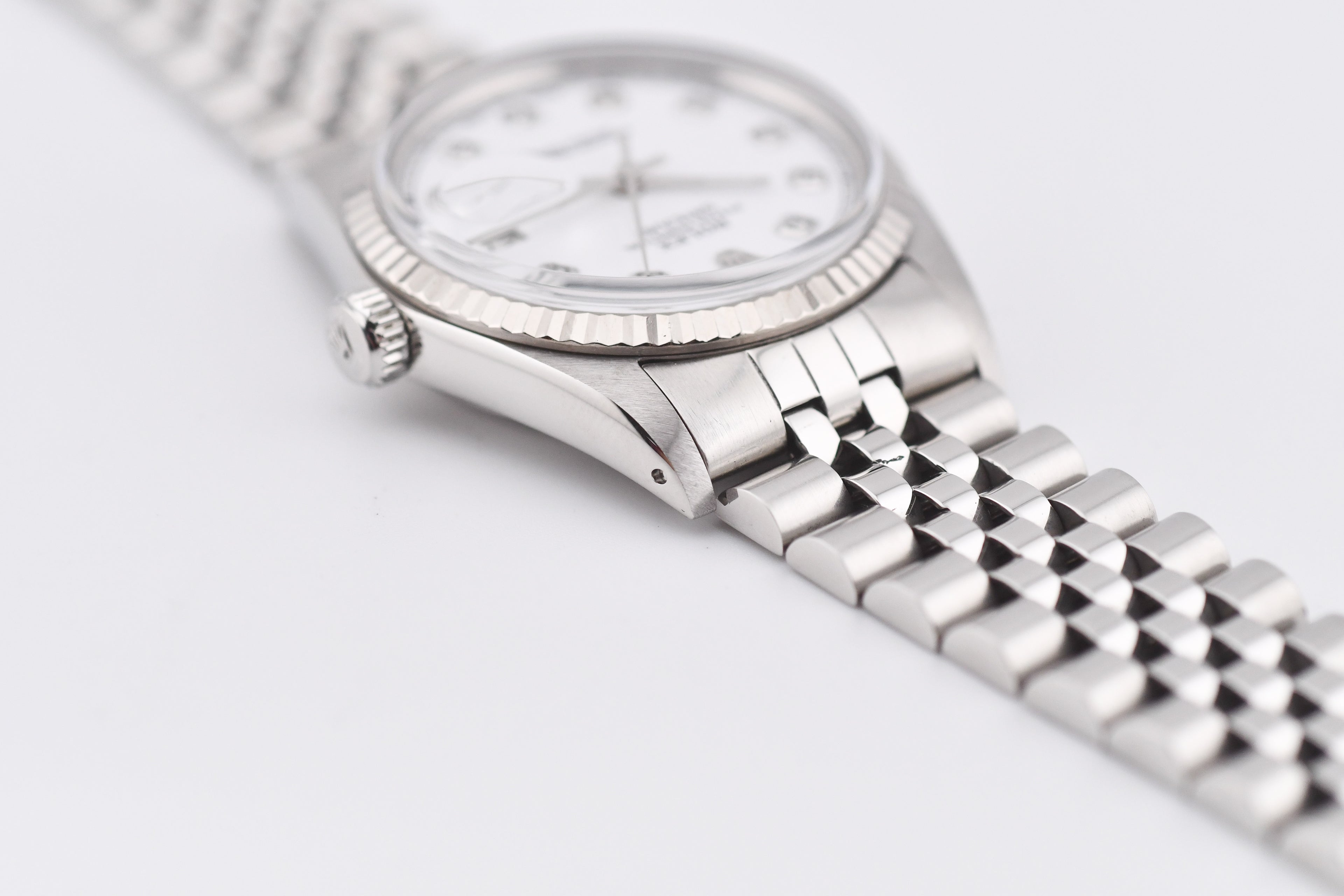 Rolex Datejust 36mm Ref 16014 Custom White Diamond Dial