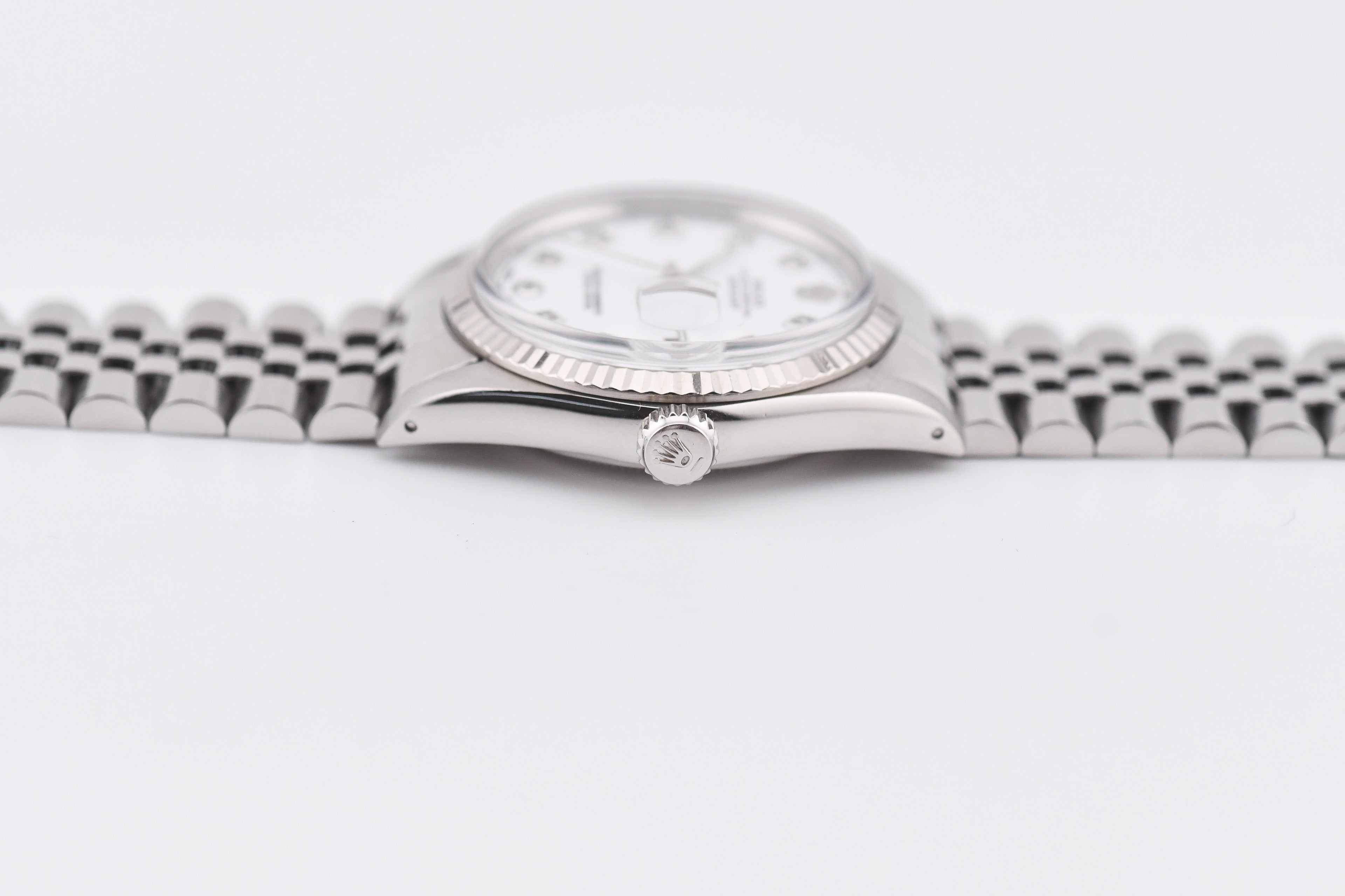 Rolex Datejust 36mm Ref 16014 Custom White Diamond Dial