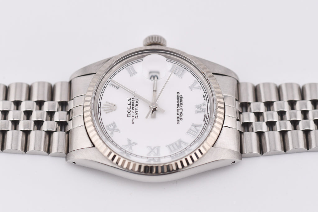 Rolex Datejust 36mm Ref 16014 Custom White Roman Dial