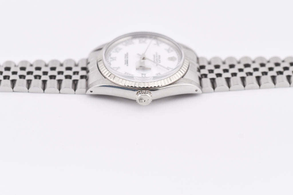 Rolex Datejust 36mm Ref 16014 Custom White Roman Dial