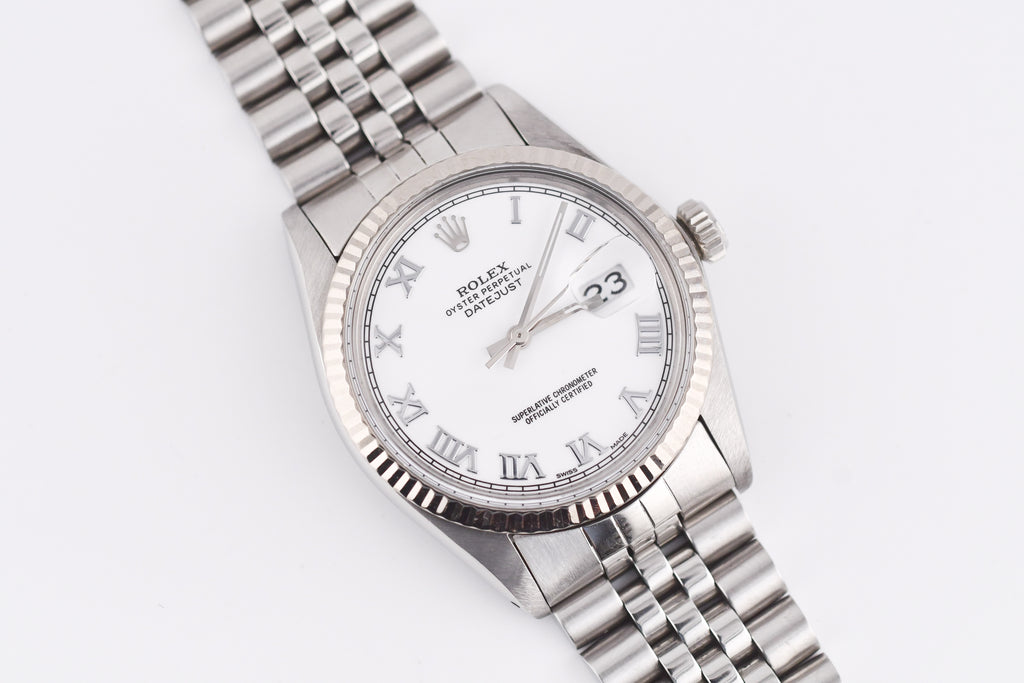 Rolex Datejust 36mm Ref 16014 Custom White Roman Dial