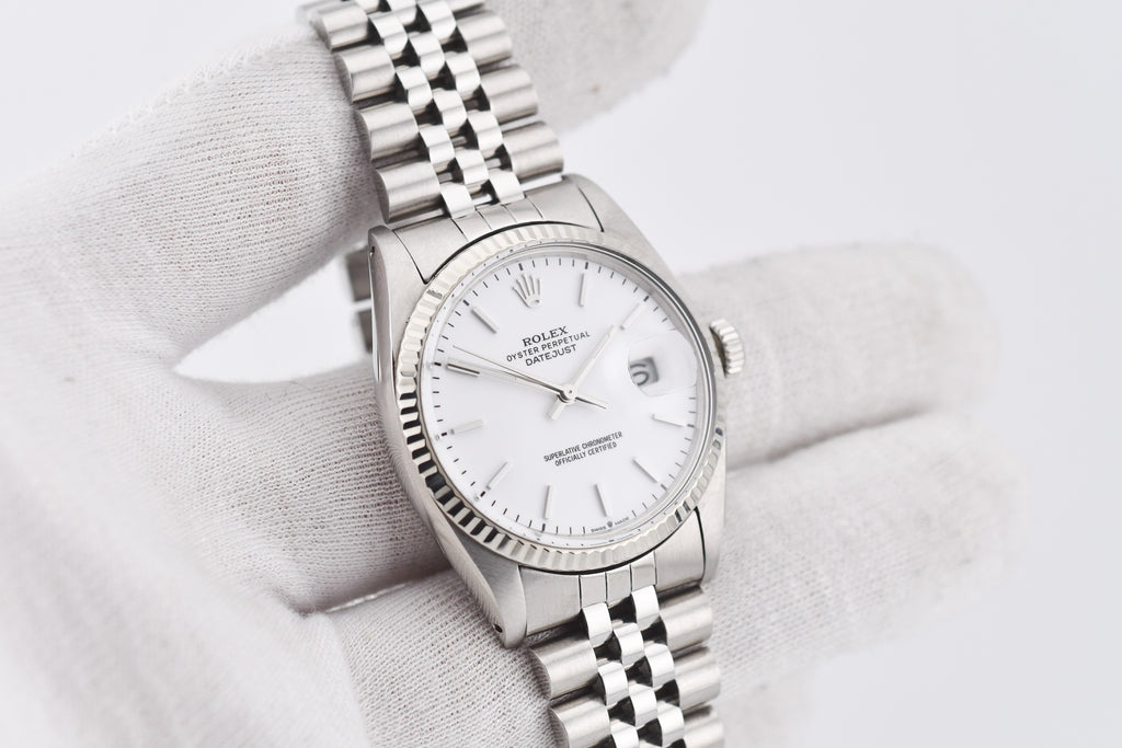 Rolex Datejust 36mm Ref 16014 Custom White Stick Dial
