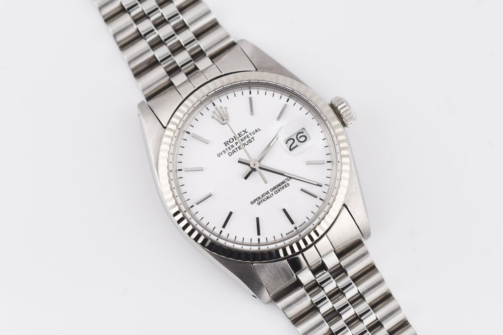 Rolex Datejust 36mm Ref 16014 Custom White Stick Dial
