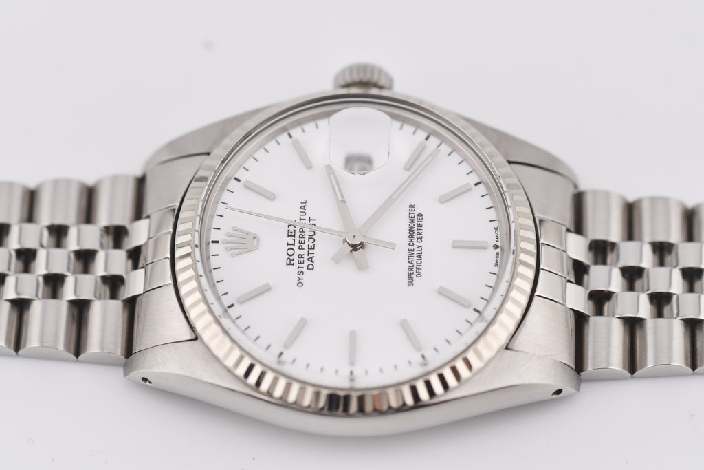 Rolex Datejust 36mm Ref 16014 Custom White Stick Dial