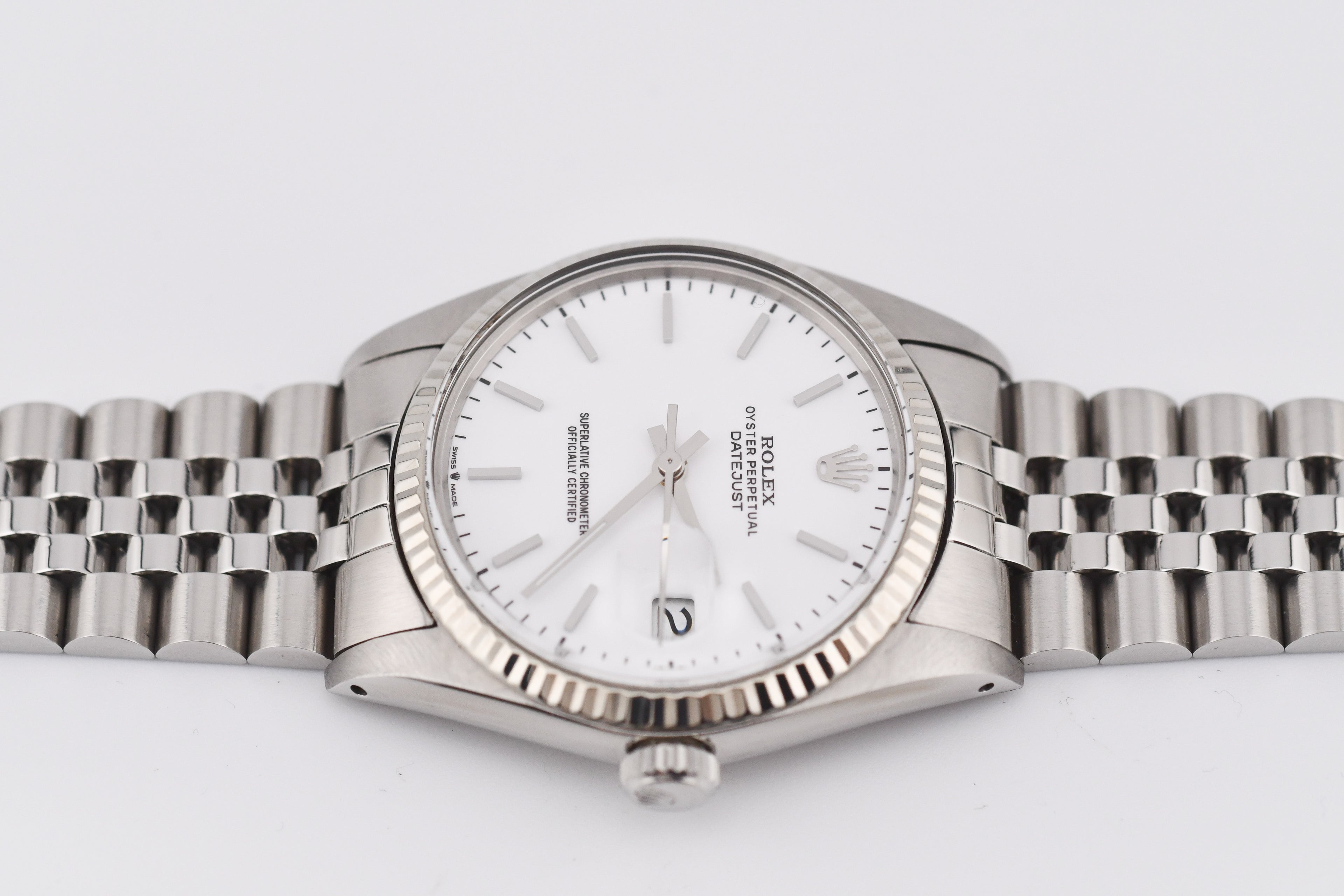 Rolex Datejust 36mm Ref 16014 Custom White Stick Dial