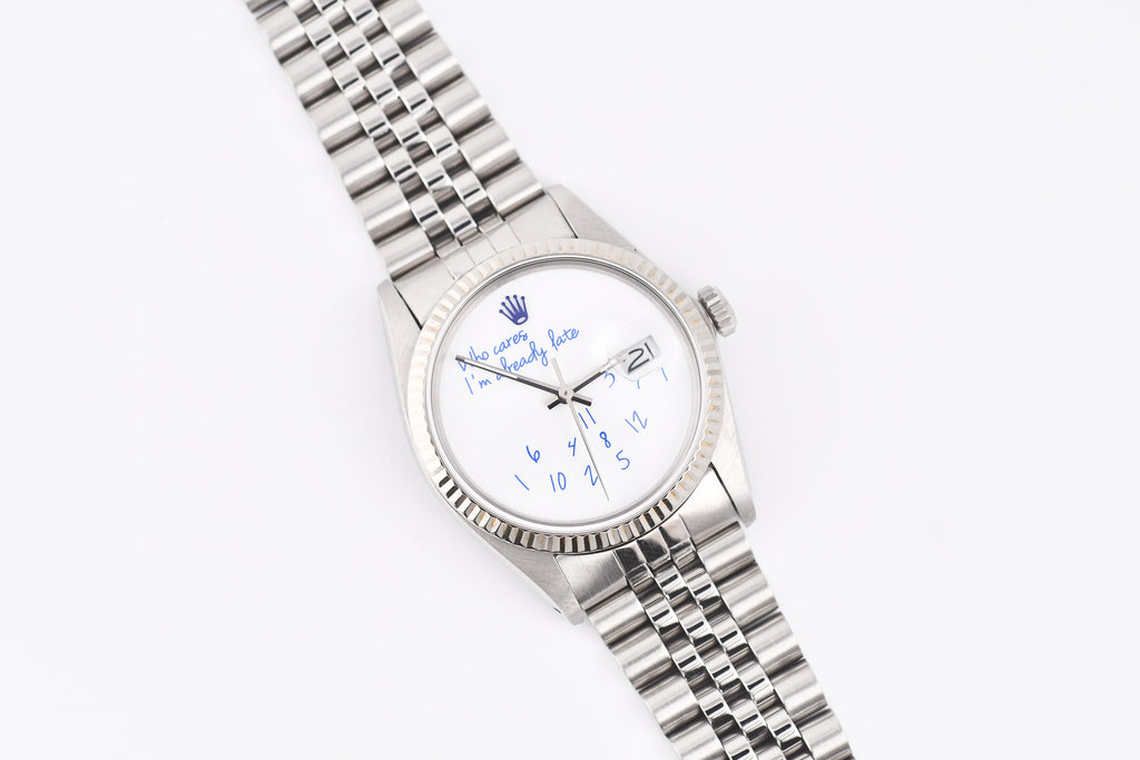 Rolex Datejust 36mm Ref 16014 Custom Who Cares I'm Already Late Dial