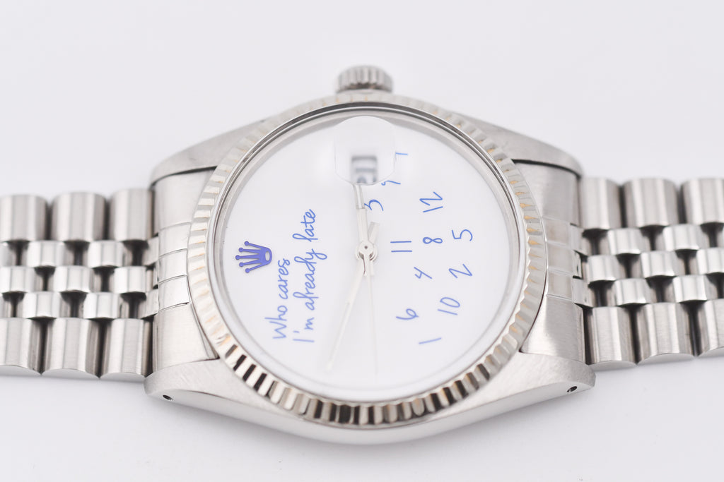 Rolex Datejust 36mm Ref 16014 Custom Who Cares I'm Already Late Dial