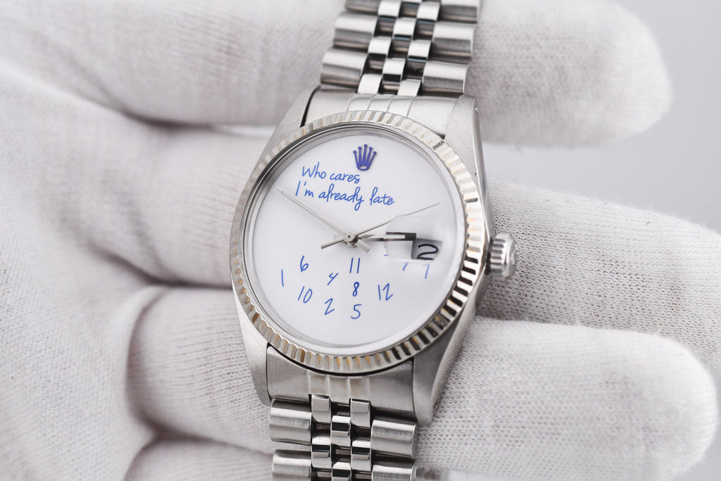Rolex Datejust 36mm Ref 16014 Custom Who Cares I'm Already Late Dial