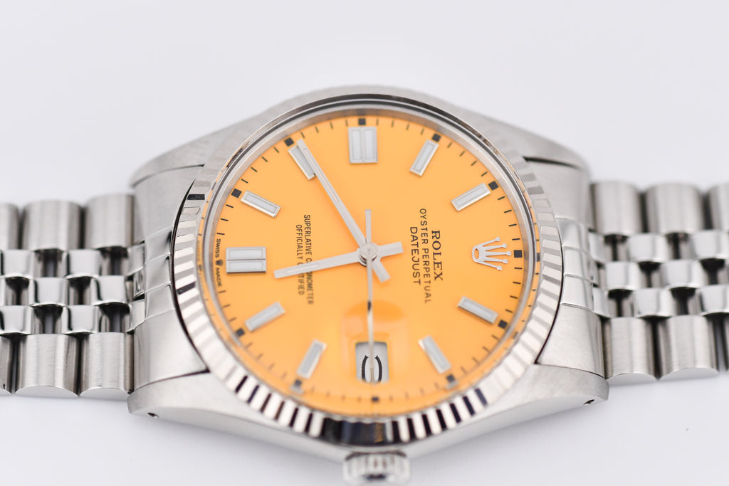 Rolex Datejust 36mm Ref 16014 Custom Yellow Stick Dial