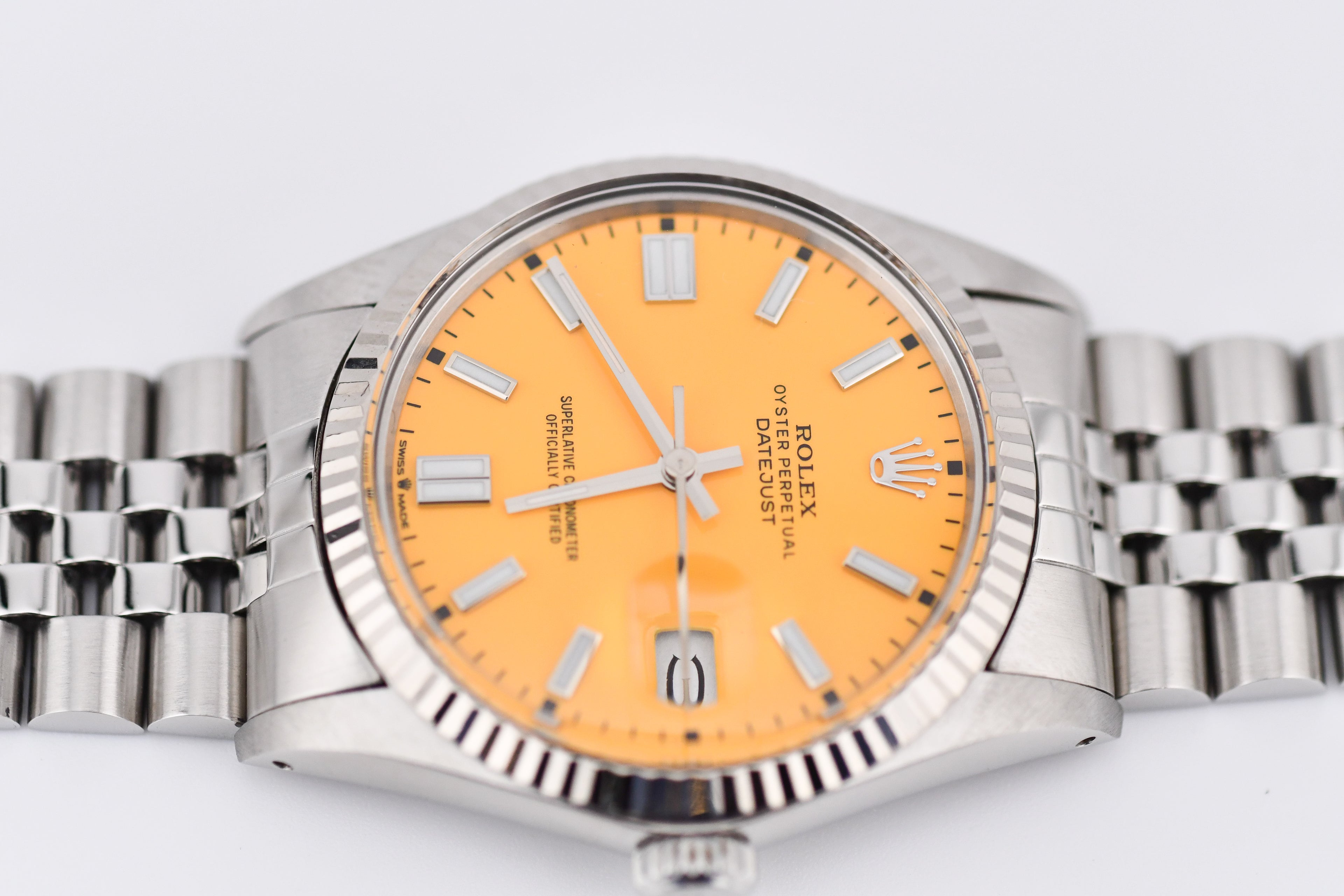 Rolex Datejust 36mm Ref 16014 Custom Yellow Stick Dial
