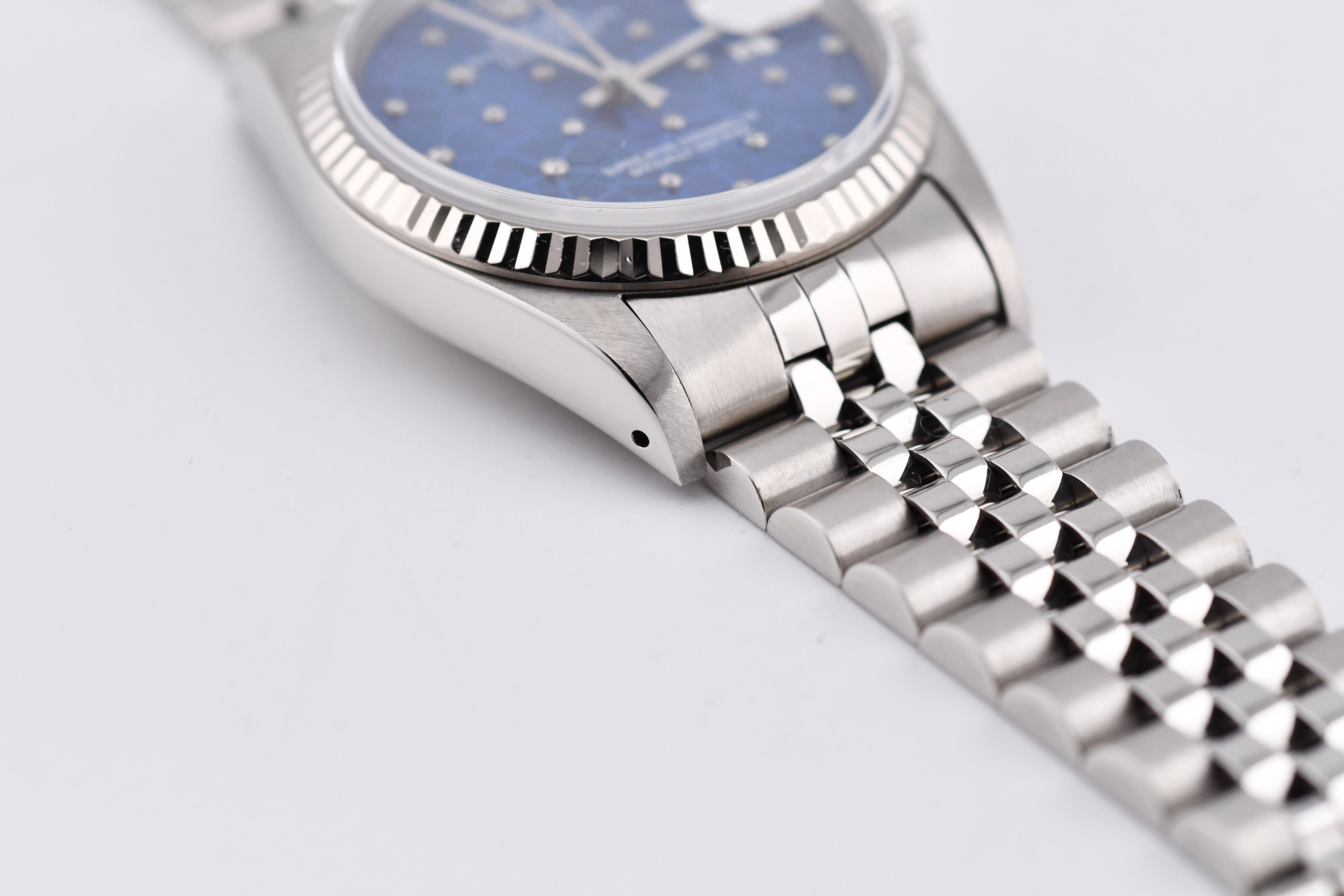Rolex Datejust 36mm Ref 16234 Custom Blue Flower Diamond Dial