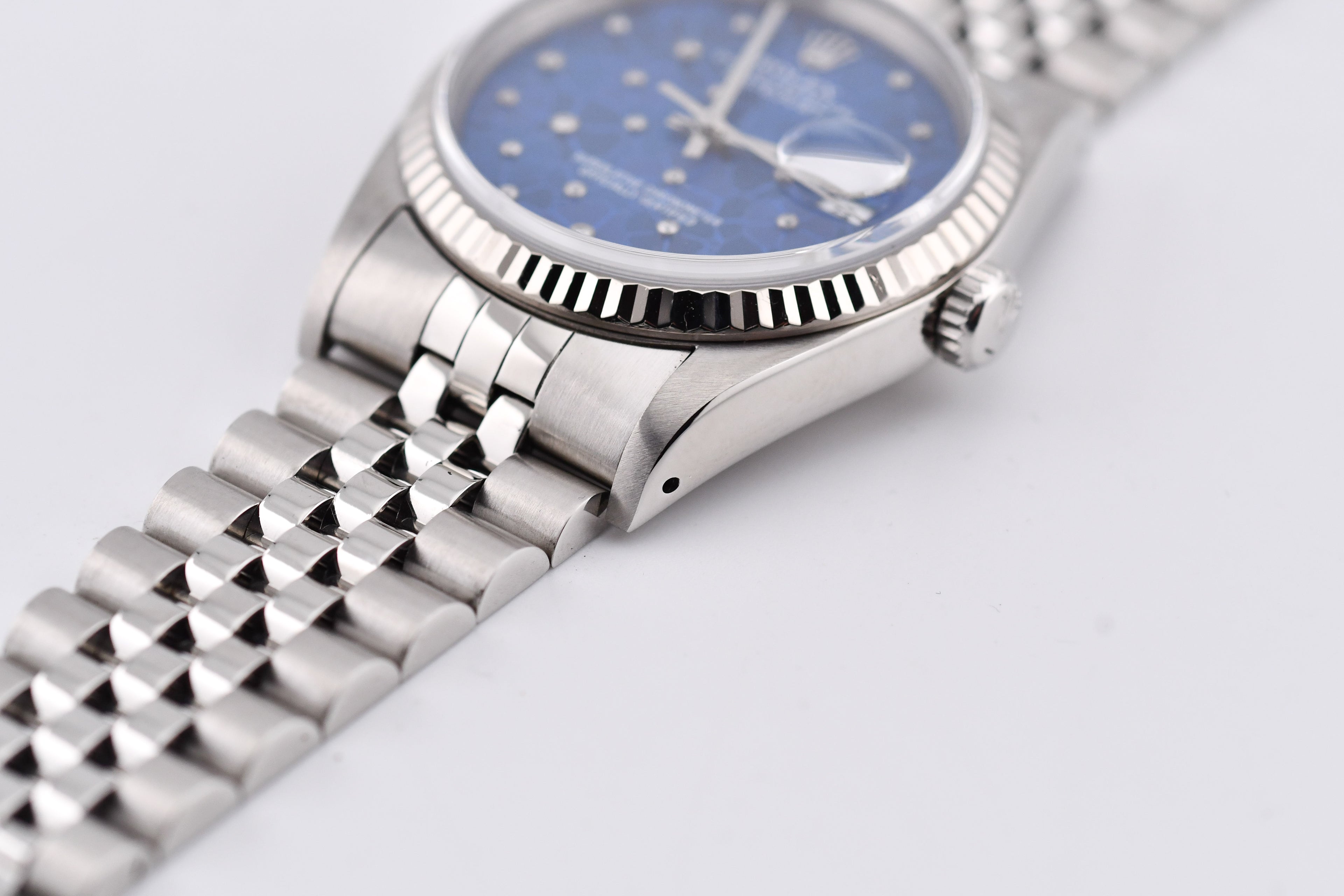 Rolex Datejust 36mm Ref 16234 Custom Blue Flower Diamond Dial