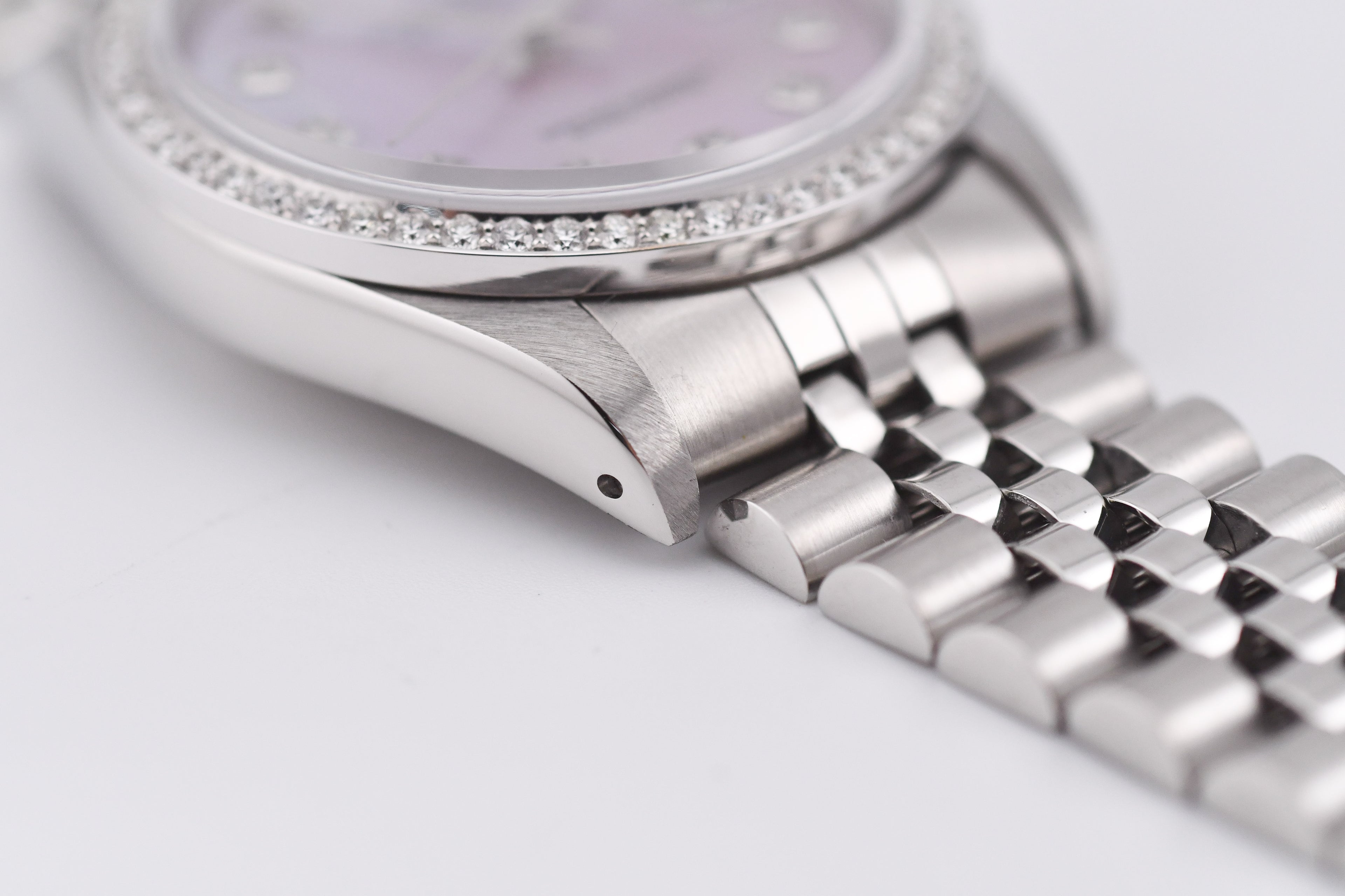Rolex Datejust 36mm Ref 16234 Custom Pink Mother of Pearl Diamond Dial with Diamond Bezel