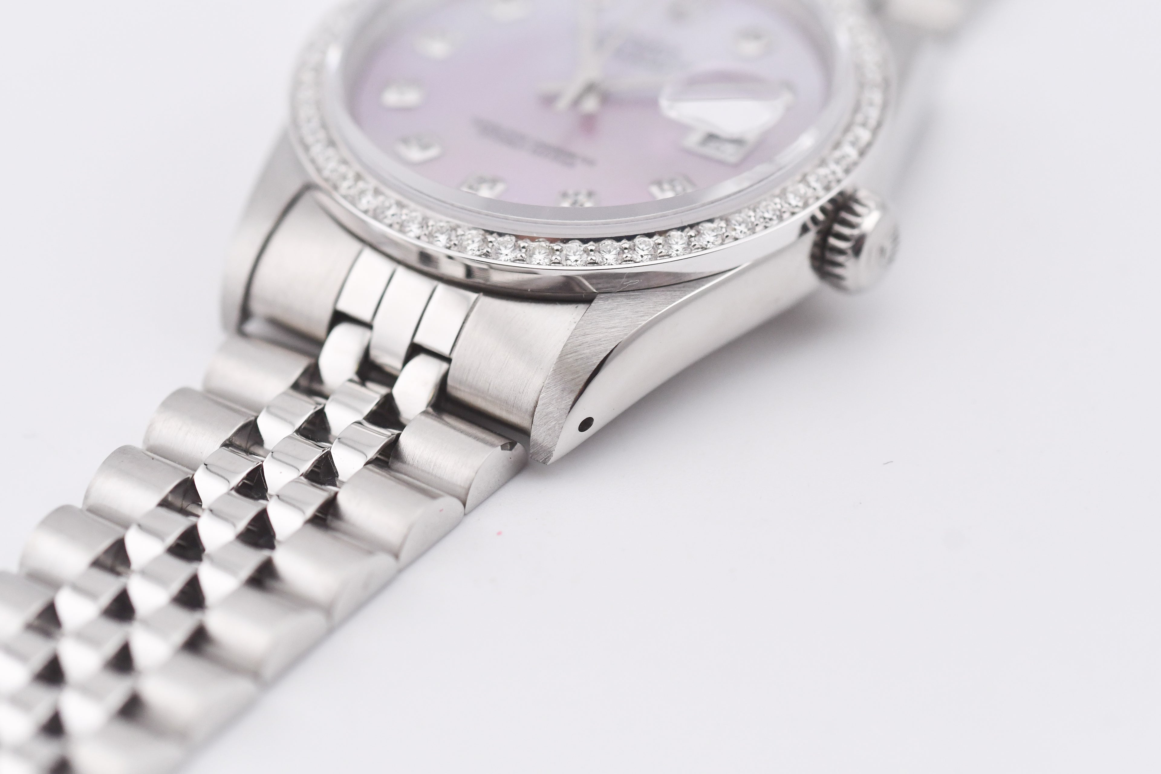 Rolex Datejust 36mm Ref 16234 Custom Pink Mother of Pearl Diamond Dial with Diamond Bezel