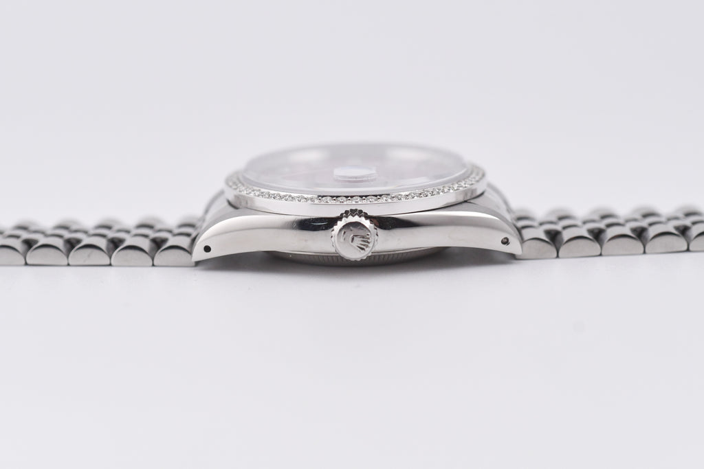 Rolex Datejust 36mm Ref 16234 Custom Pink Mother of Pearl Diamond Dial with Diamond Bezel