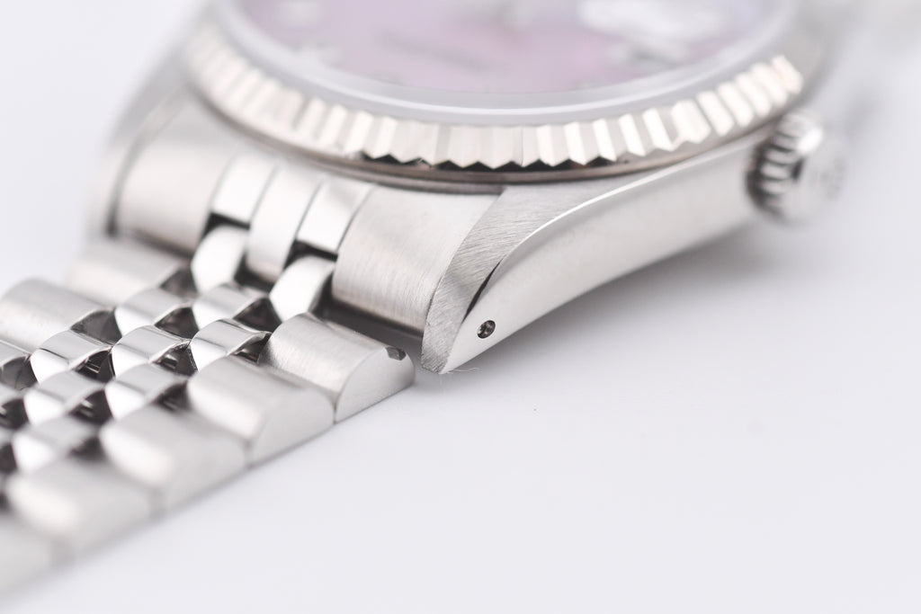 Rolex Datejust 36mm Ref 16234 Custom Pink Mother of Pearl Diamond Dial
