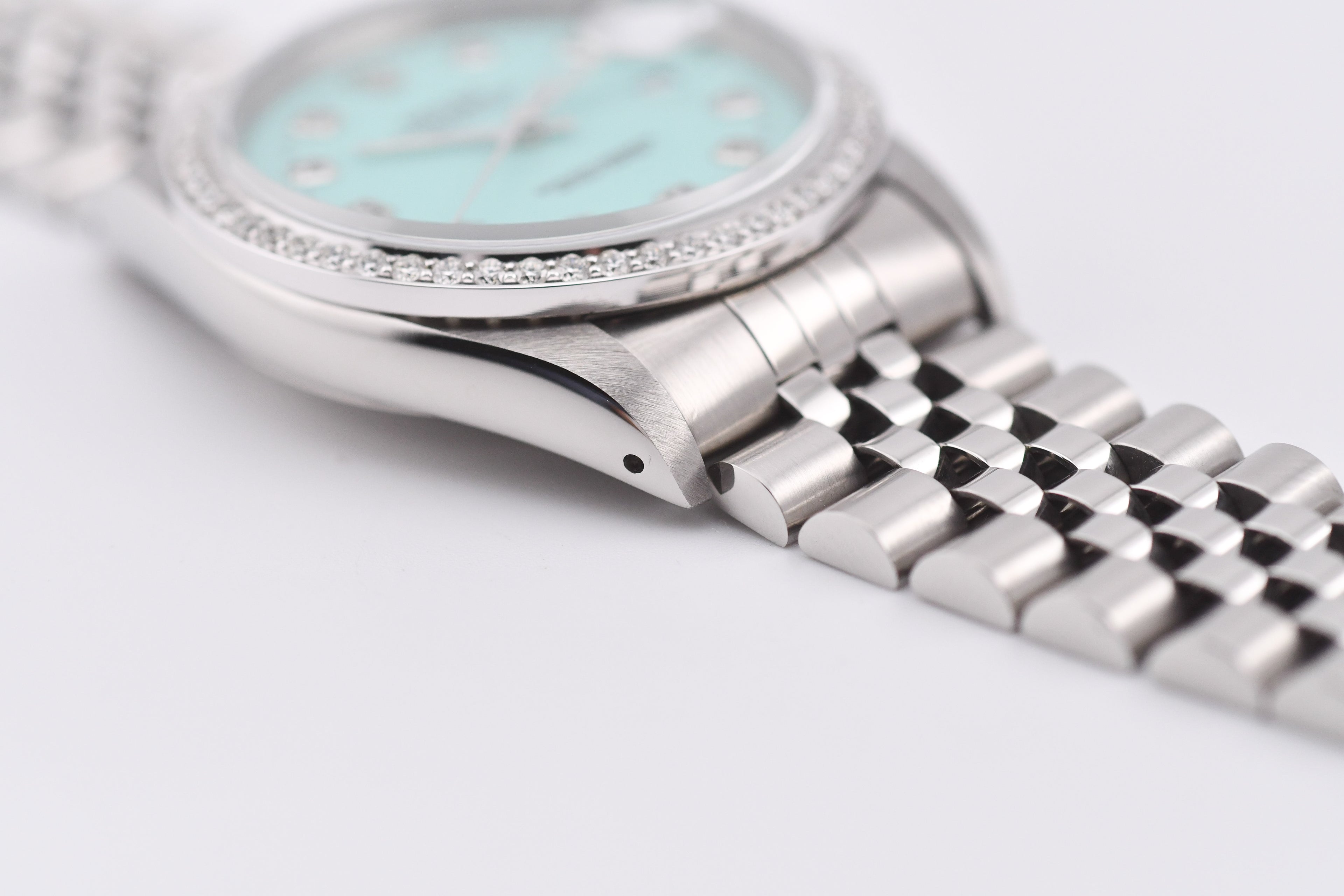 Rolex Datejust 36mm Ref 16234 Custom Tiffany Blue Diamond Dial with Diamond Bezel