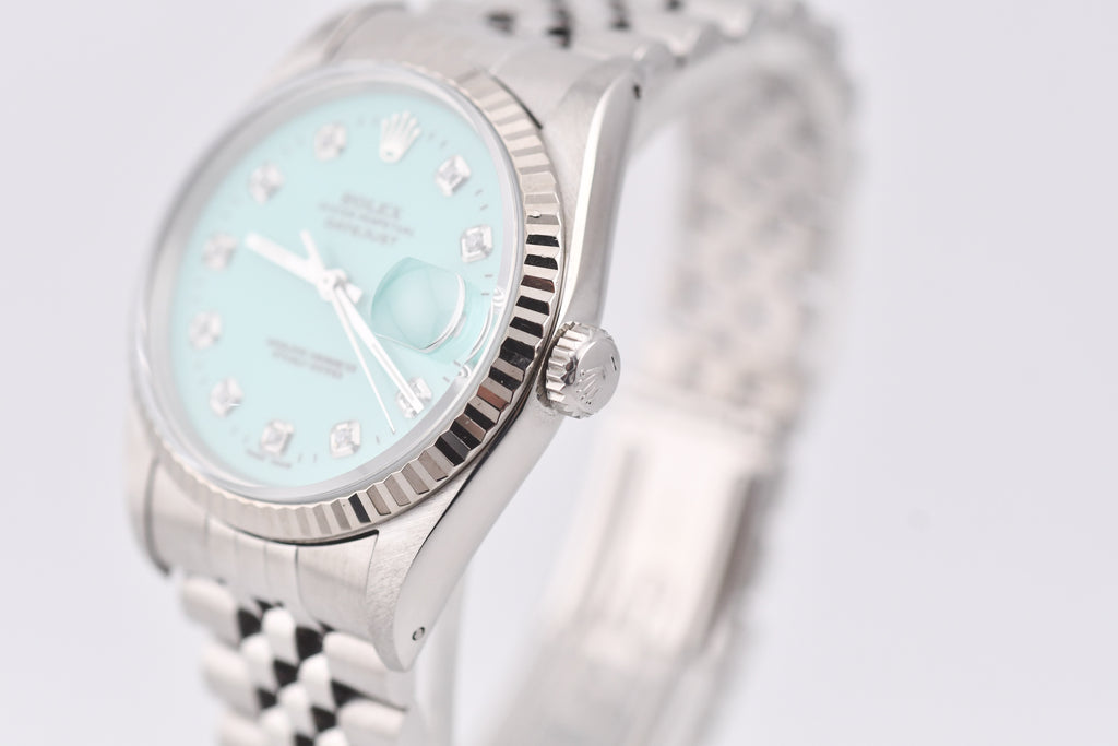 Rolex Datejust 36mm Ref 16234 Custom Tiffany Blue Diamond Dial