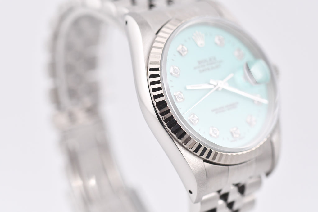 Rolex Datejust 36mm Ref 16234 Custom Tiffany Blue Diamond Dial