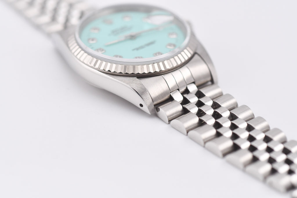 Rolex Datejust 36mm Ref 16234 Custom Tiffany Blue Diamond Dial