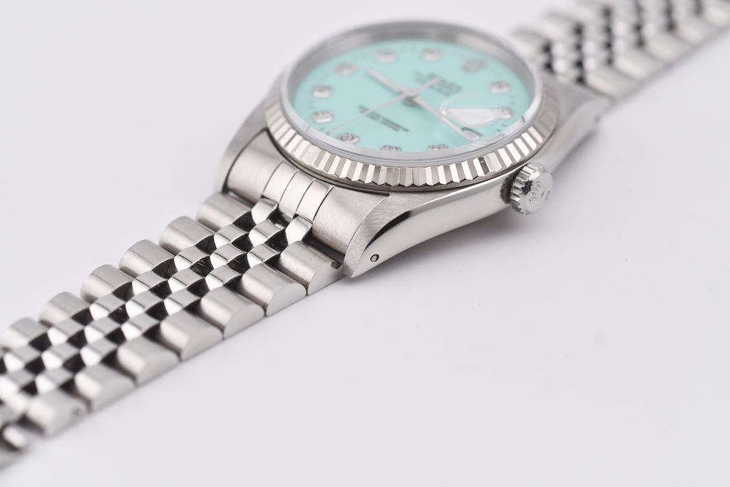 Rolex Datejust 36mm Ref 16234 Custom Tiffany Blue Diamond Dial