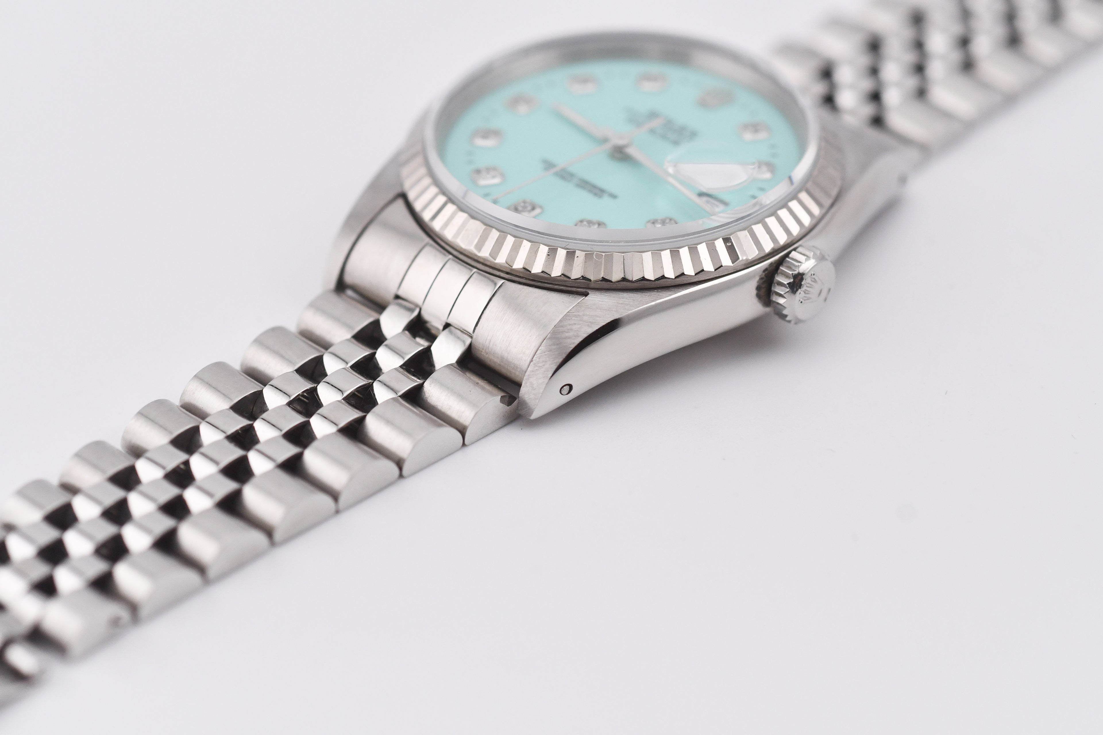 Rolex Datejust 36mm Ref 16234 Custom Tiffany Blue Diamond Dial