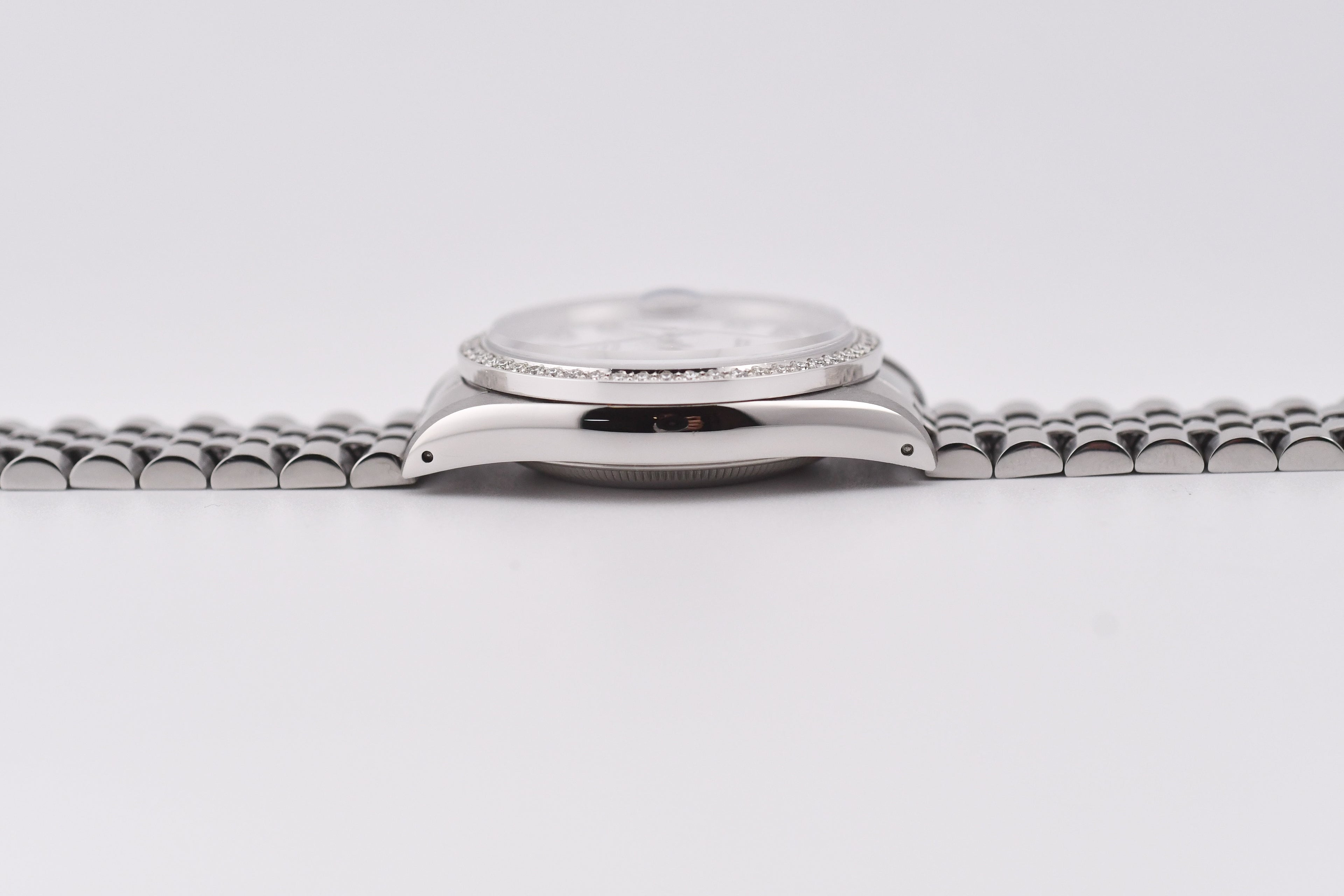 Rolex Datejust 36mm Ref 16234 Custom White Diamond Dial with Diamond Bezel