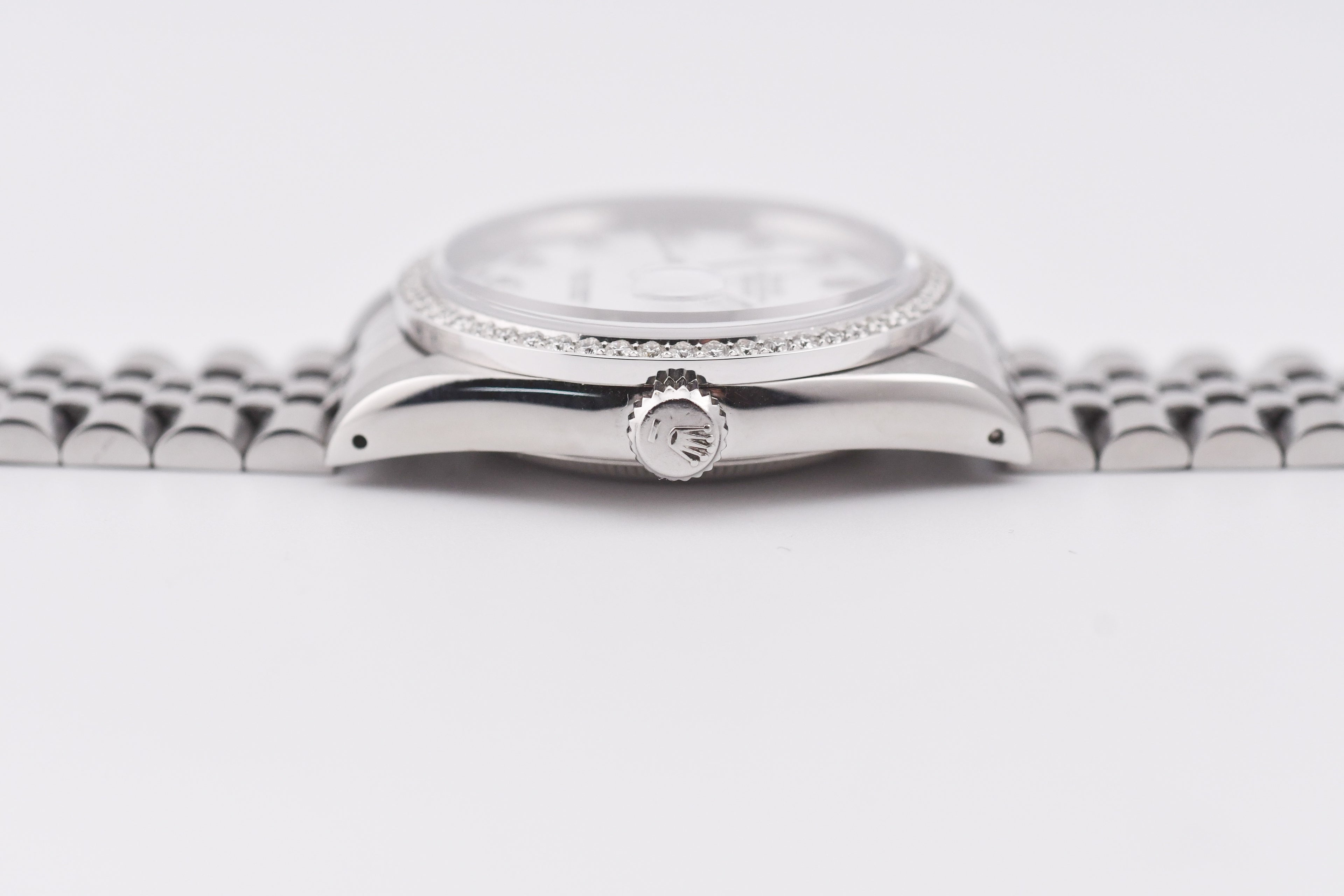 Rolex Datejust 36mm Ref 16234 Custom White Diamond Dial with Diamond Bezel