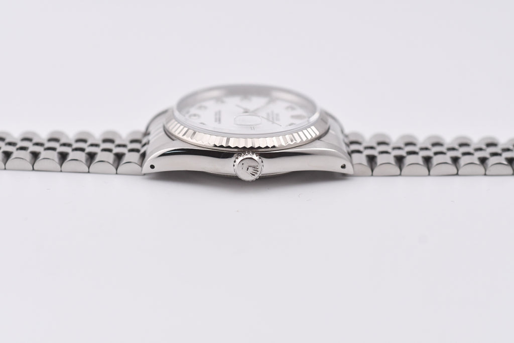 Rolex Datejust 36mm Ref 16234 Custom White Diamond Dial