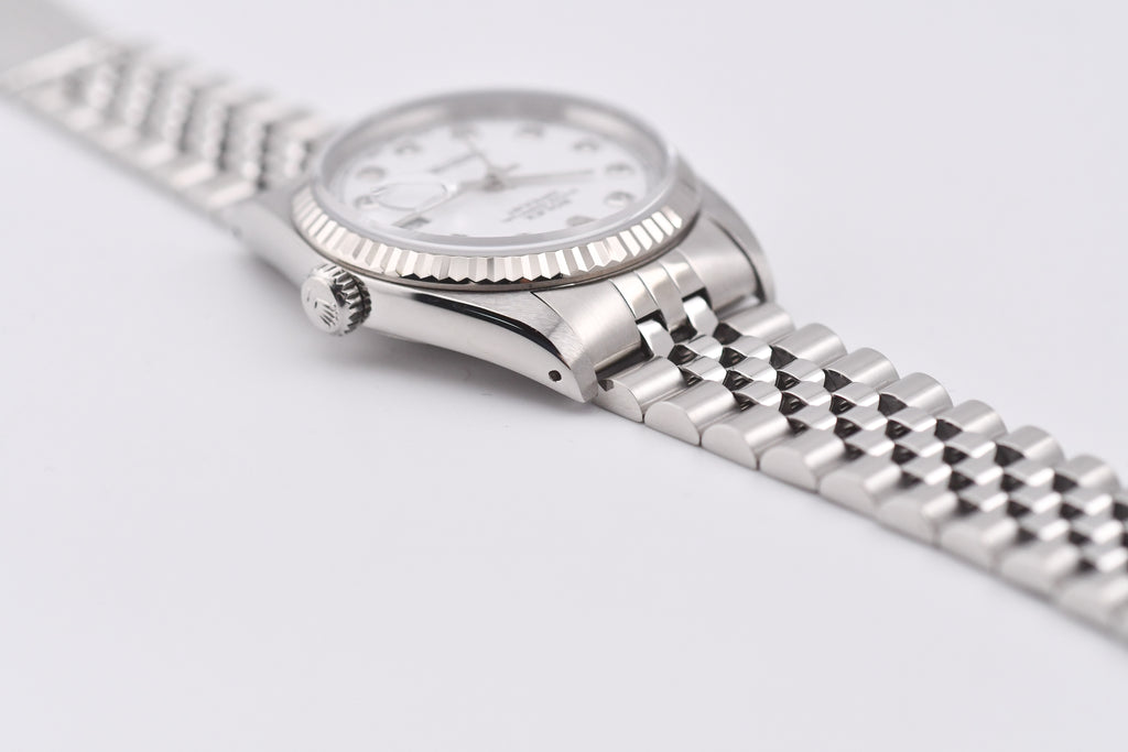 Rolex Datejust 36mm Ref 16234 Custom White Diamond Dial