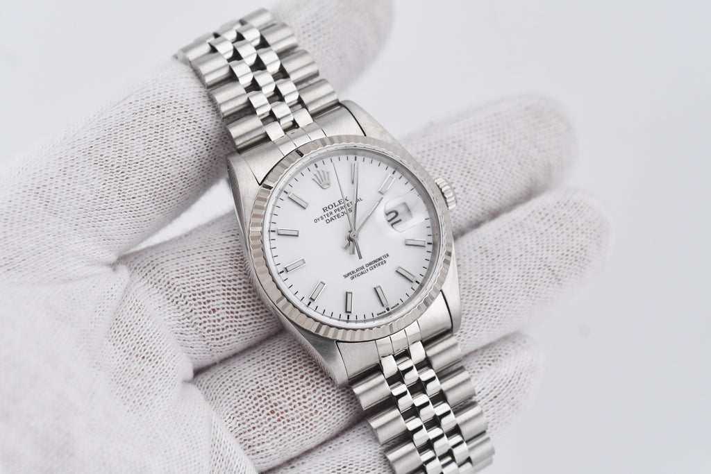 Rolex Datejust 36mm Ref 16234 Custom White Stick Dial