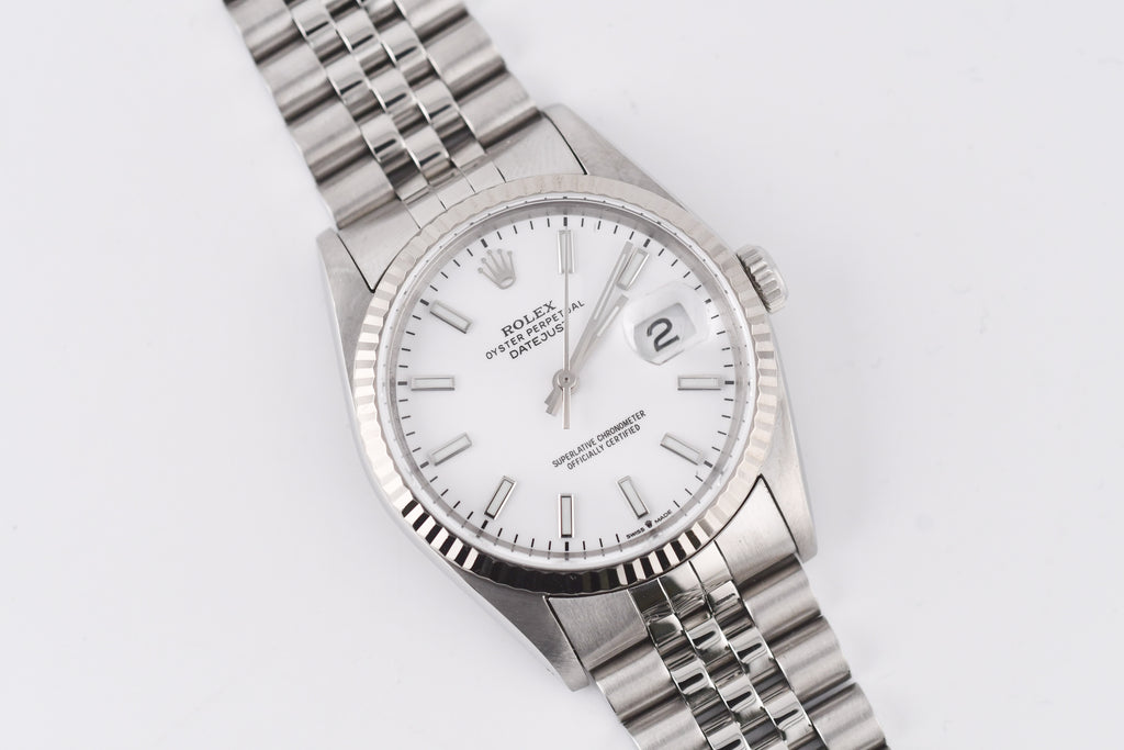 Rolex Datejust 36mm Ref 16234 Custom White Stick Dial