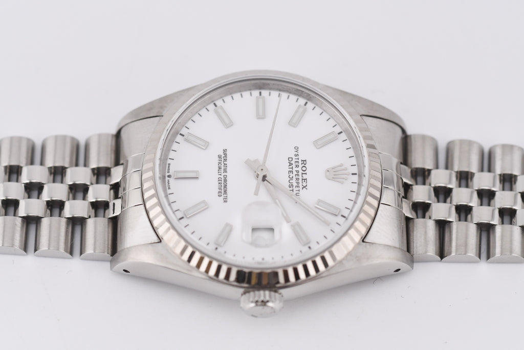 Rolex Datejust 36mm Ref 16234 Custom White Stick Dial