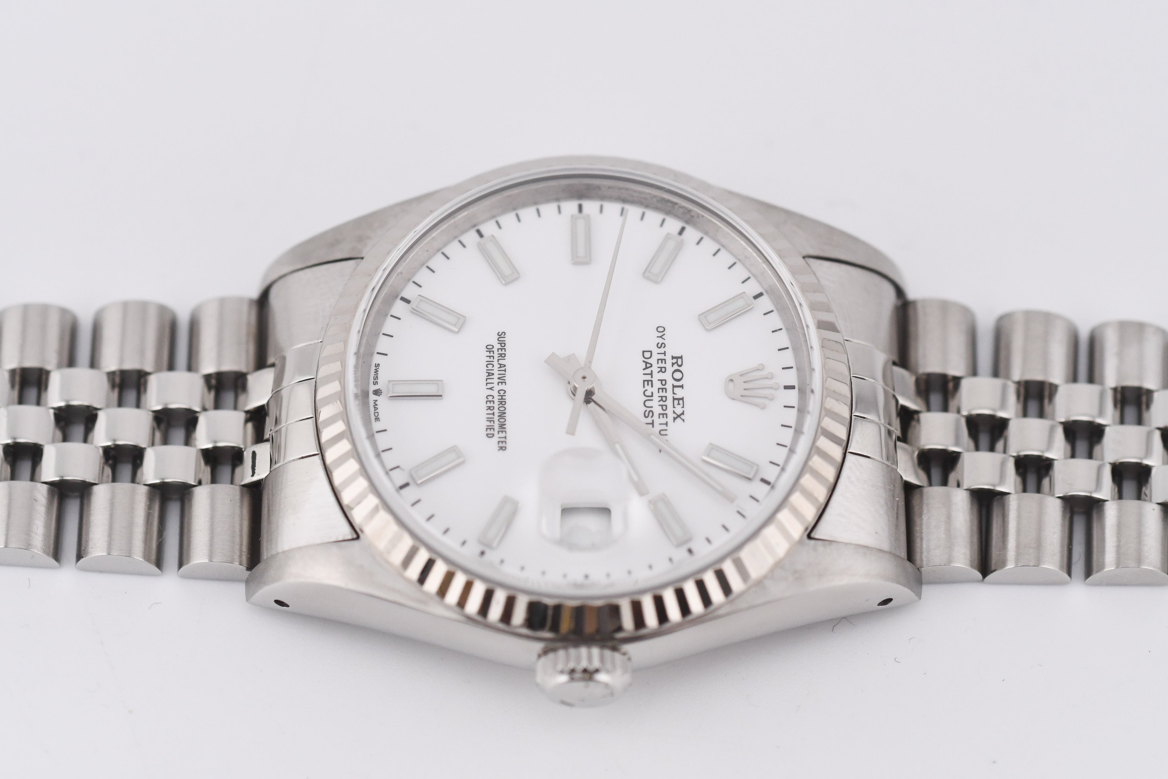 Rolex Datejust 36mm Ref 16234 Custom White Stick Dial