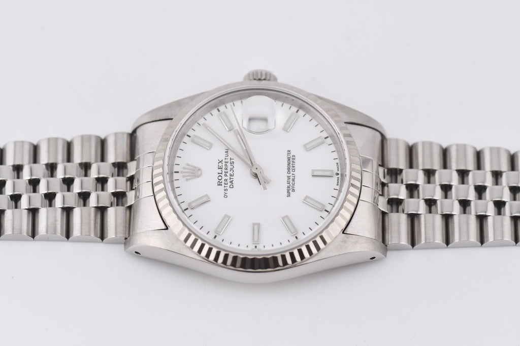 Rolex Datejust 36mm Ref 16234 Custom White Stick Dial