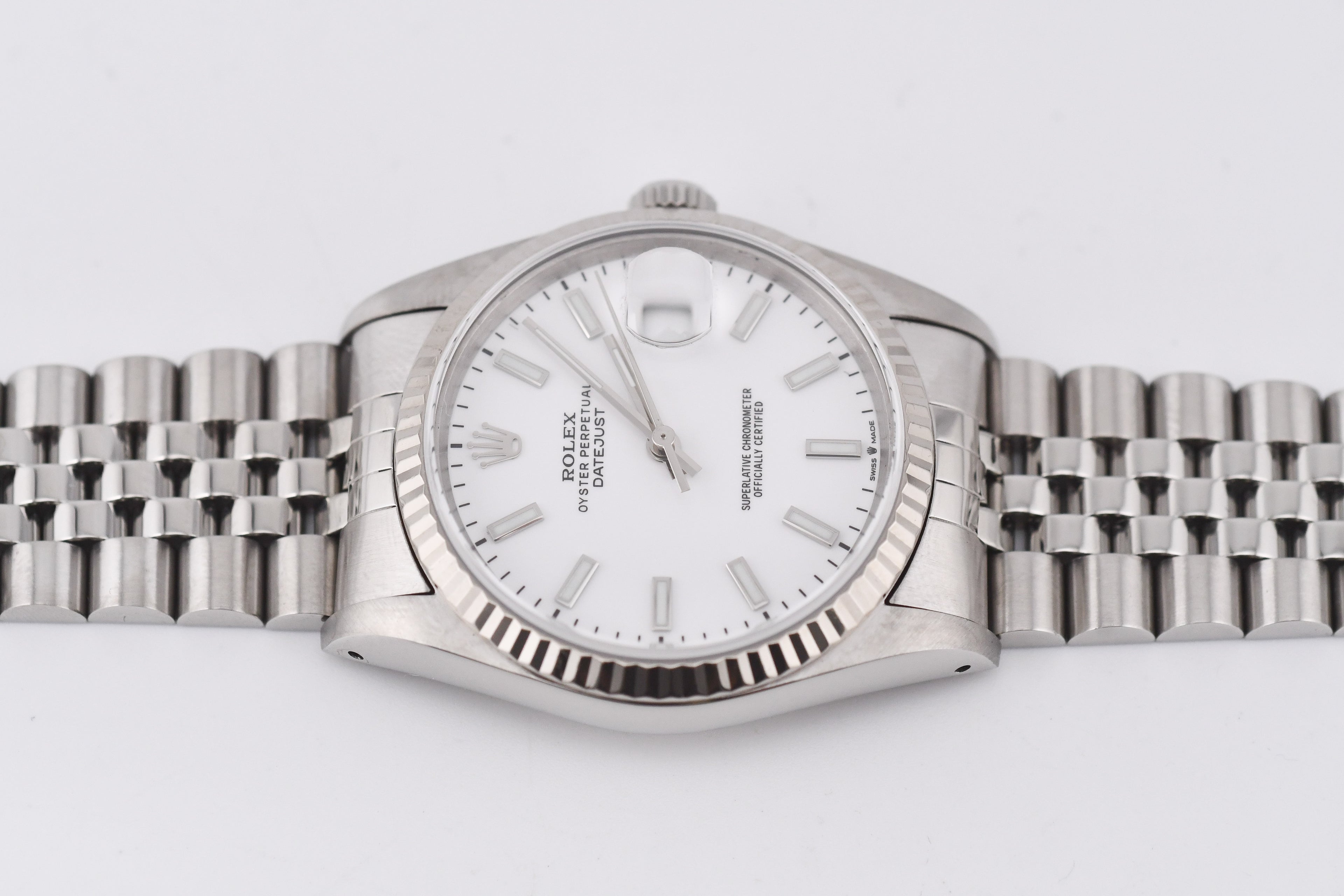 Rolex Datejust 36mm Ref 16234 Custom White Stick Dial