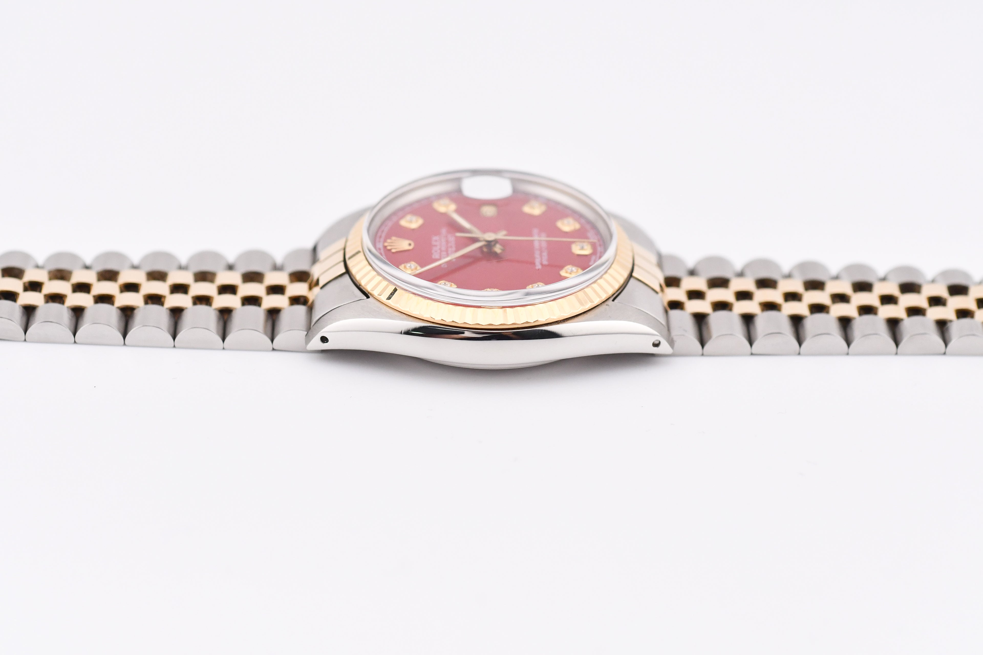 Rolex Datejust 36mm Ref 16013 Custom Red Diamond Dial
