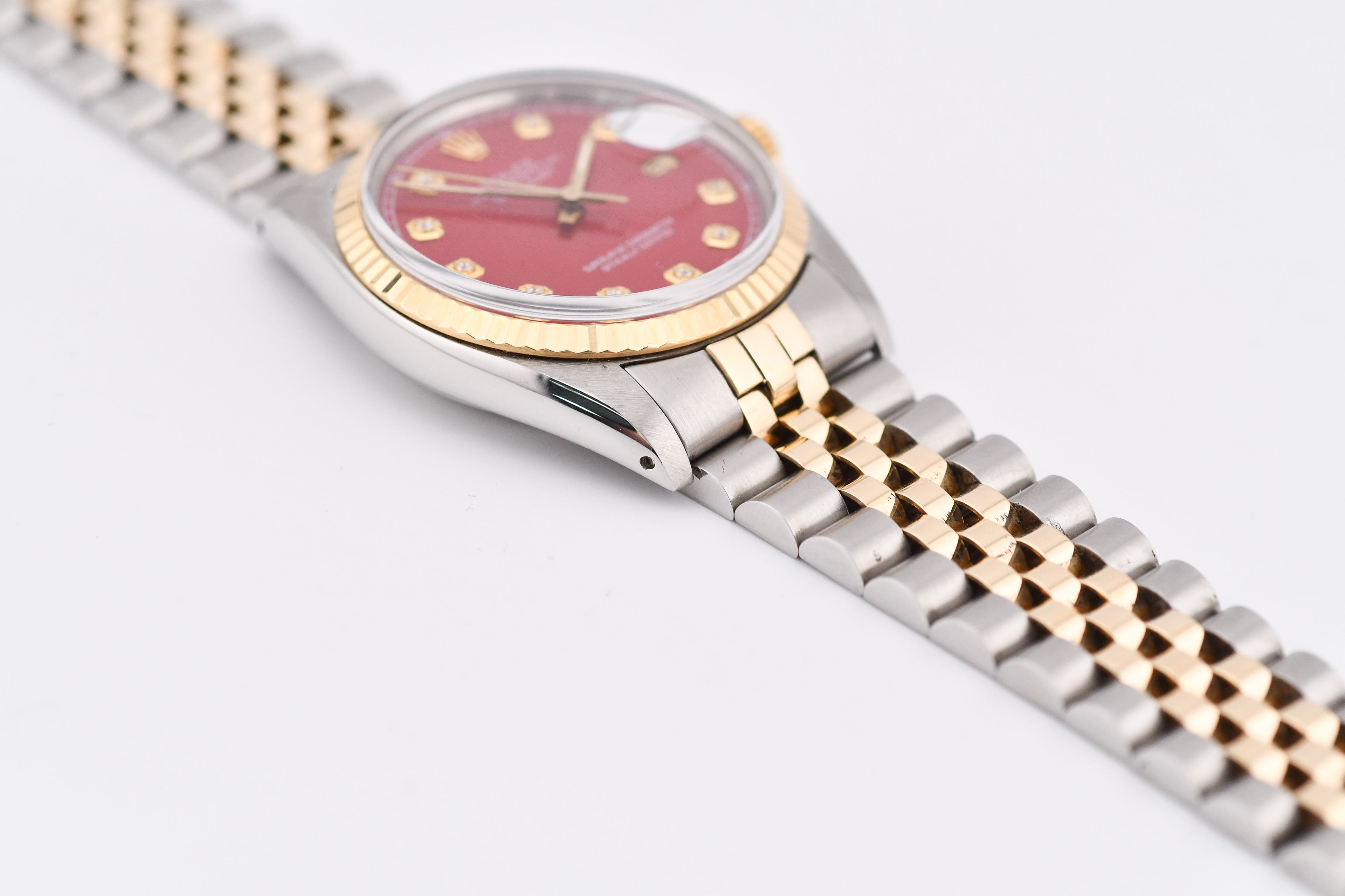 Rolex Datejust 36mm Ref 16013 Custom Red Diamond Dial