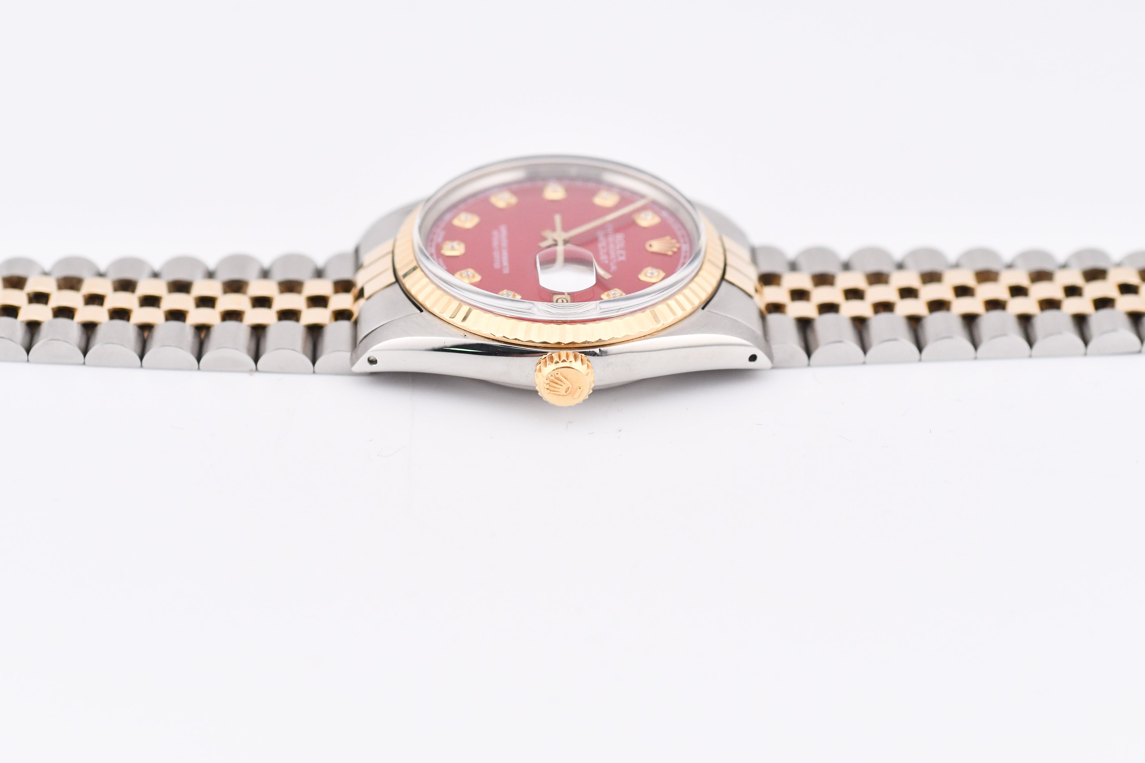 Rolex Datejust 36mm Ref 16013 Custom Red Diamond Dial