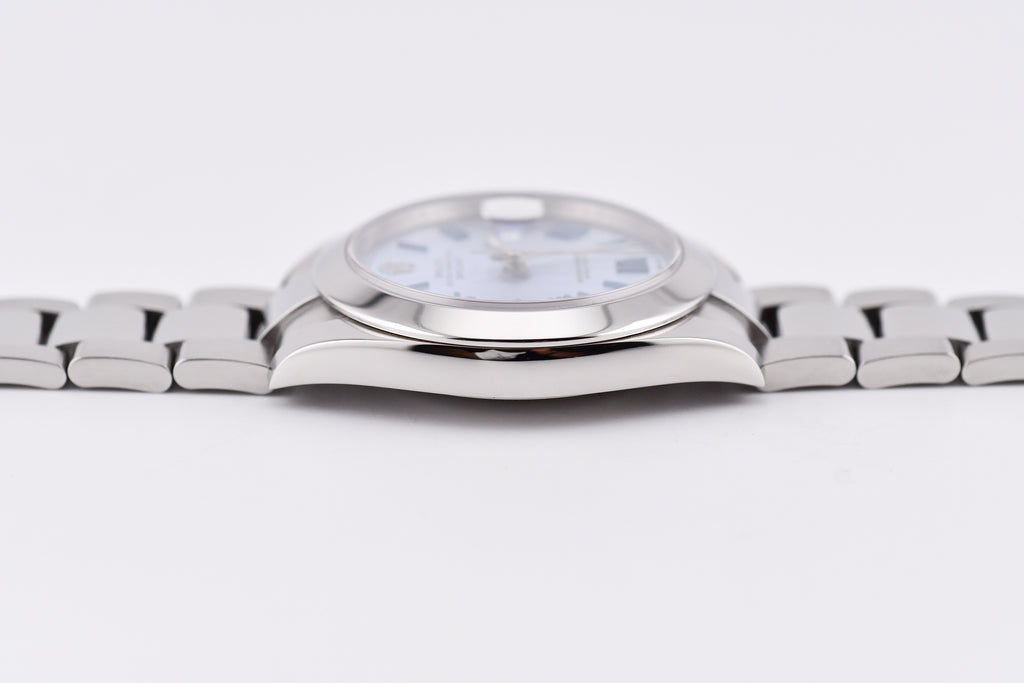 Rolex Datejust 41mm Ref 126300 Custom Ice Blue Dial with Blue Roman Numerals