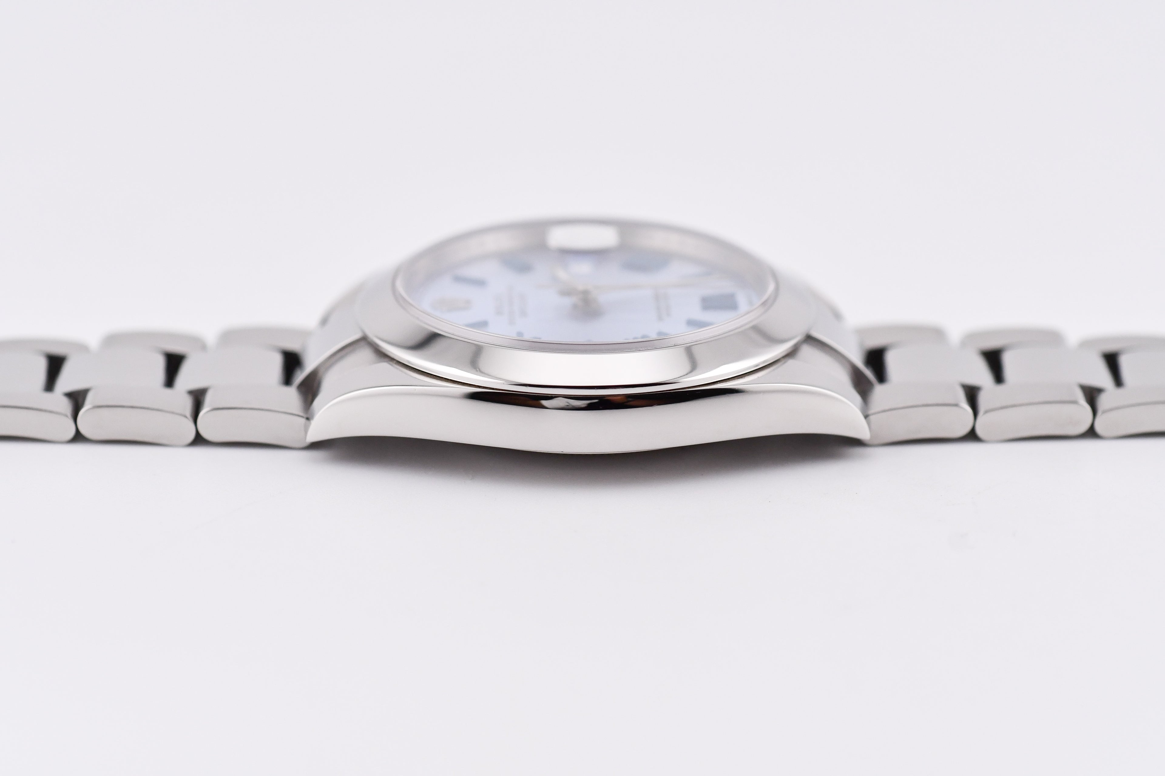 Rolex Datejust 41mm Ref 126300 Custom Ice Blue Dial with Blue Roman Numerals