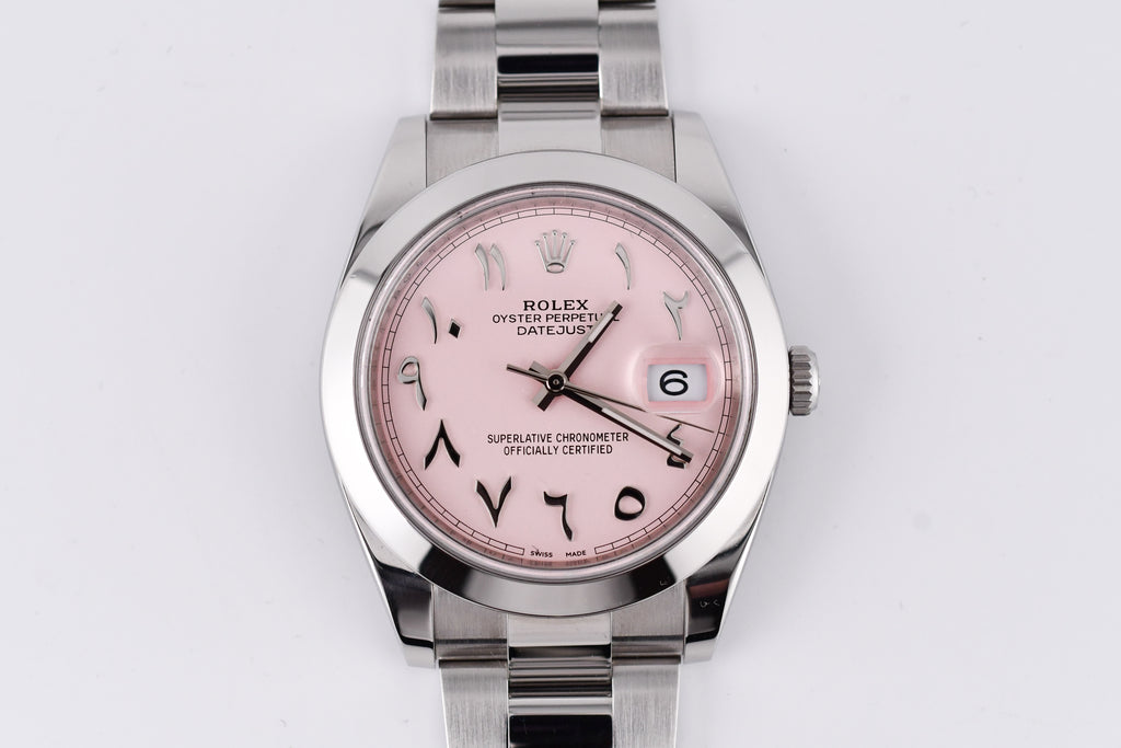 Rolex Datejust 41mm Ref 126300 Custom Pink Dial with Arab Numerals
