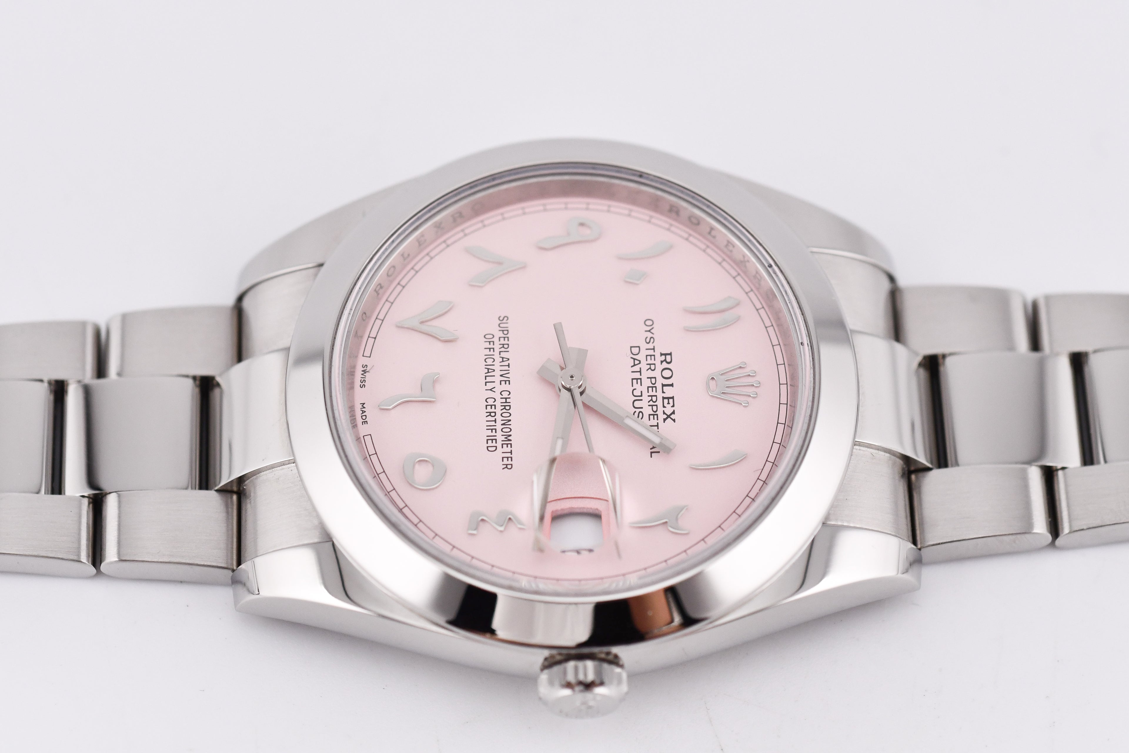 Rolex Datejust 41mm Ref 126300 Custom Pink Dial with Arab Numerals