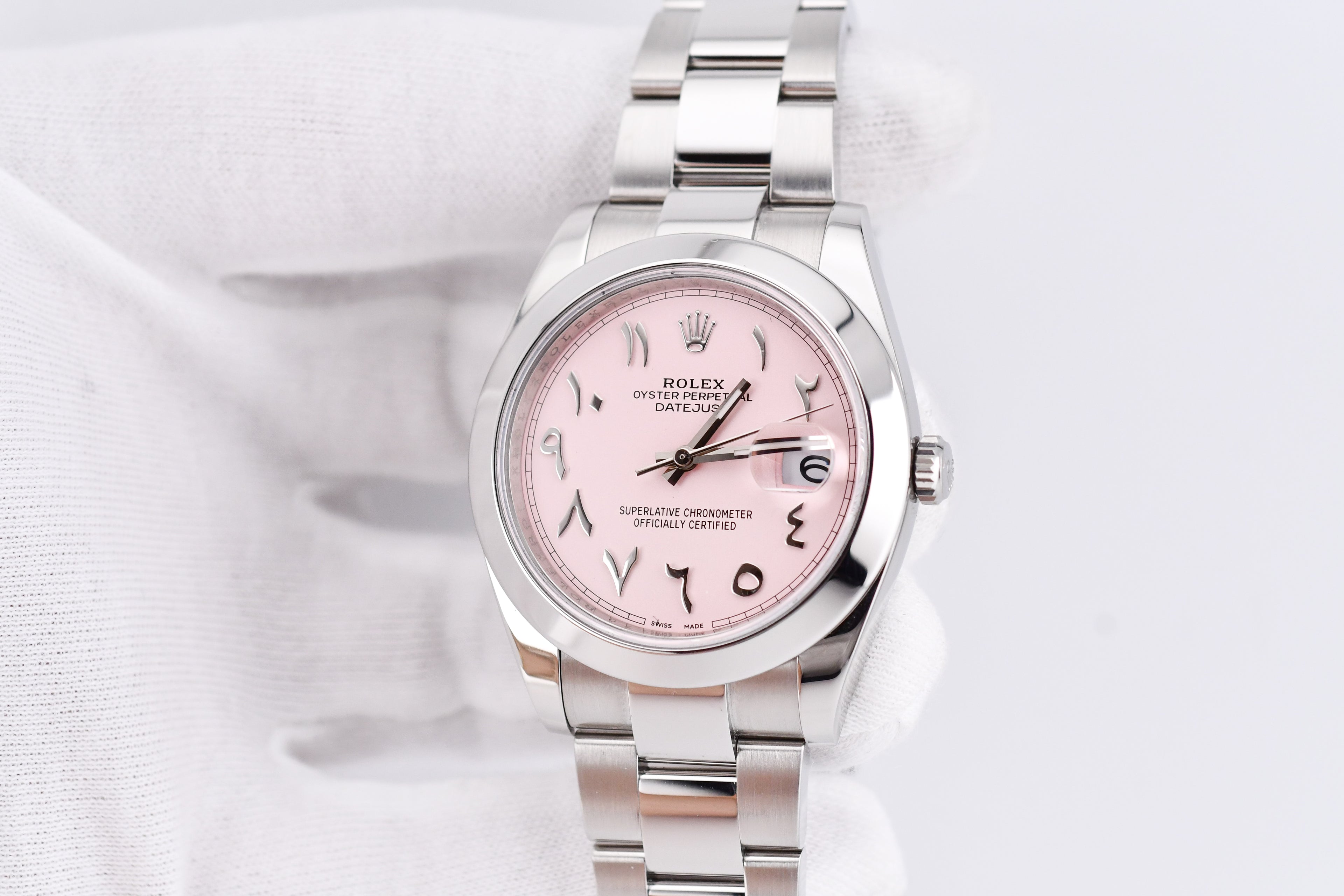 Rolex Datejust 41mm Ref 126300 Custom Pink Dial with Arab Numerals