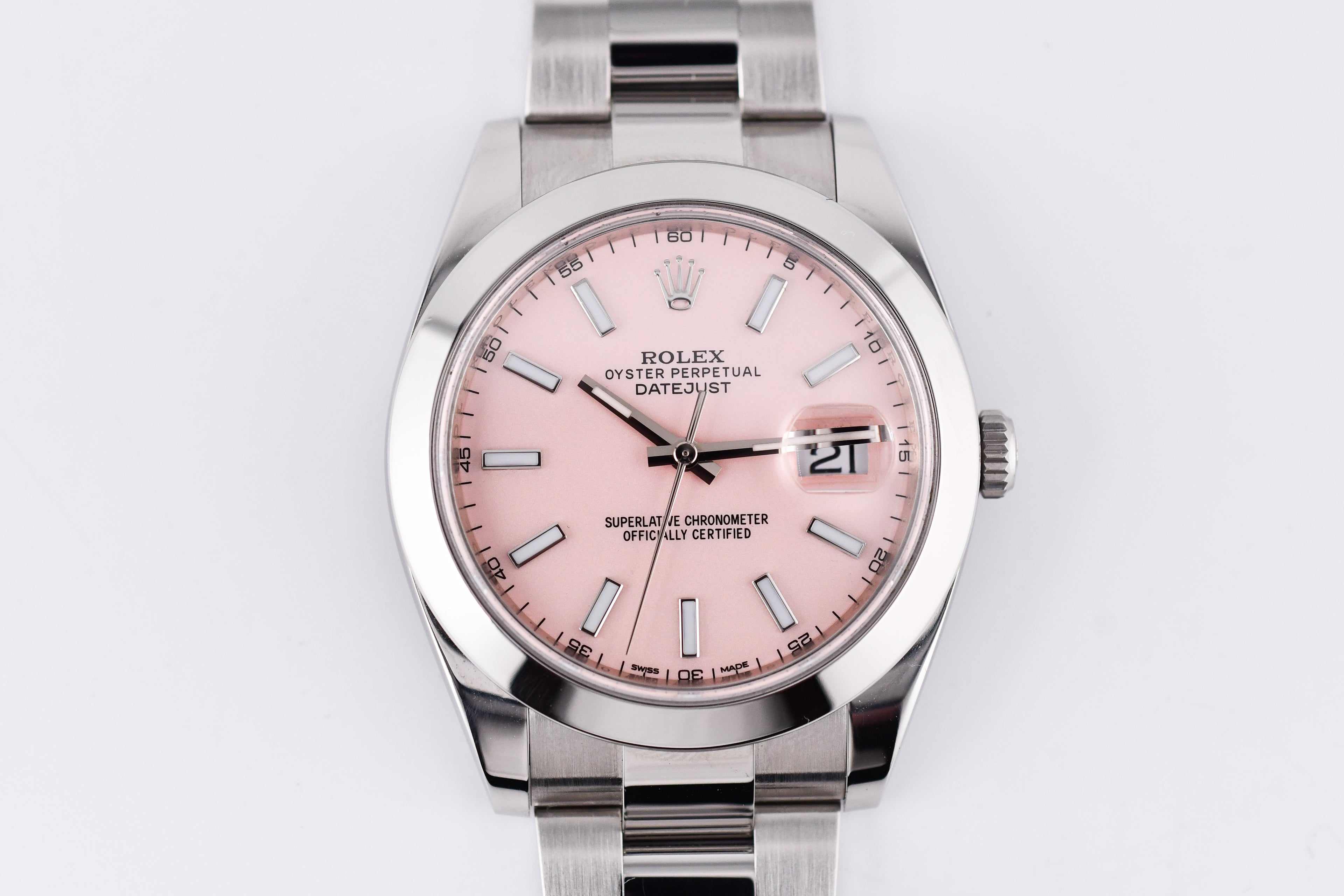 Rolex Datejust 41mm Ref 126300 Custom Pink Stick Dial