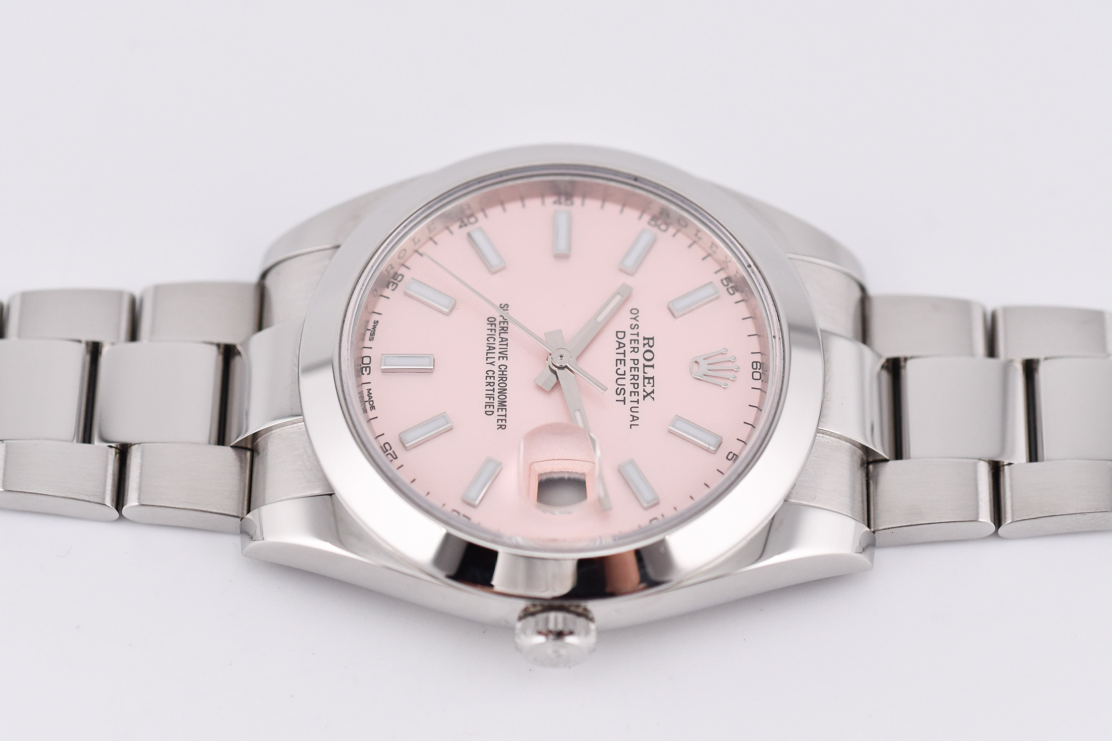 Rolex Datejust 41mm Ref 126300 Custom Pink Stick Dial