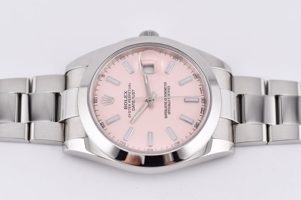 Rolex Datejust 41mm Ref 126300 Custom Pink Stick Dial