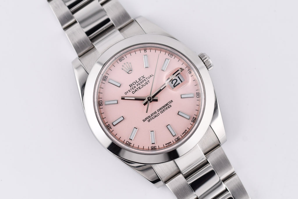 Rolex Datejust 41mm Ref 126300 Custom Pink Stick Dial