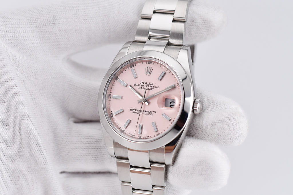 Rolex Datejust 41mm Ref 126300 Custom Pink Stick Dial